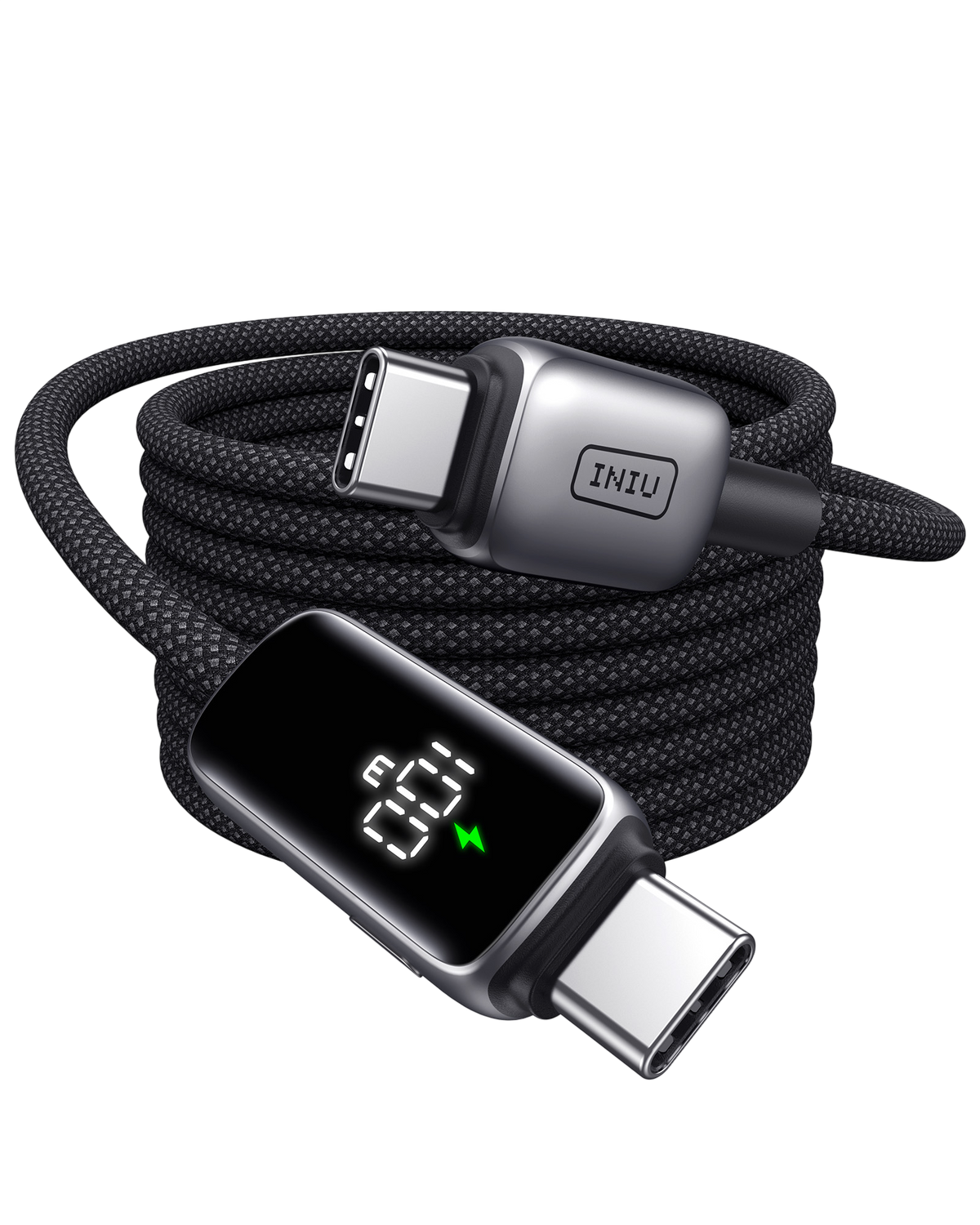 INIU Leopard CD11 Digital Display USB-C to USB-C Cable 100W, 6.6ft / 2m