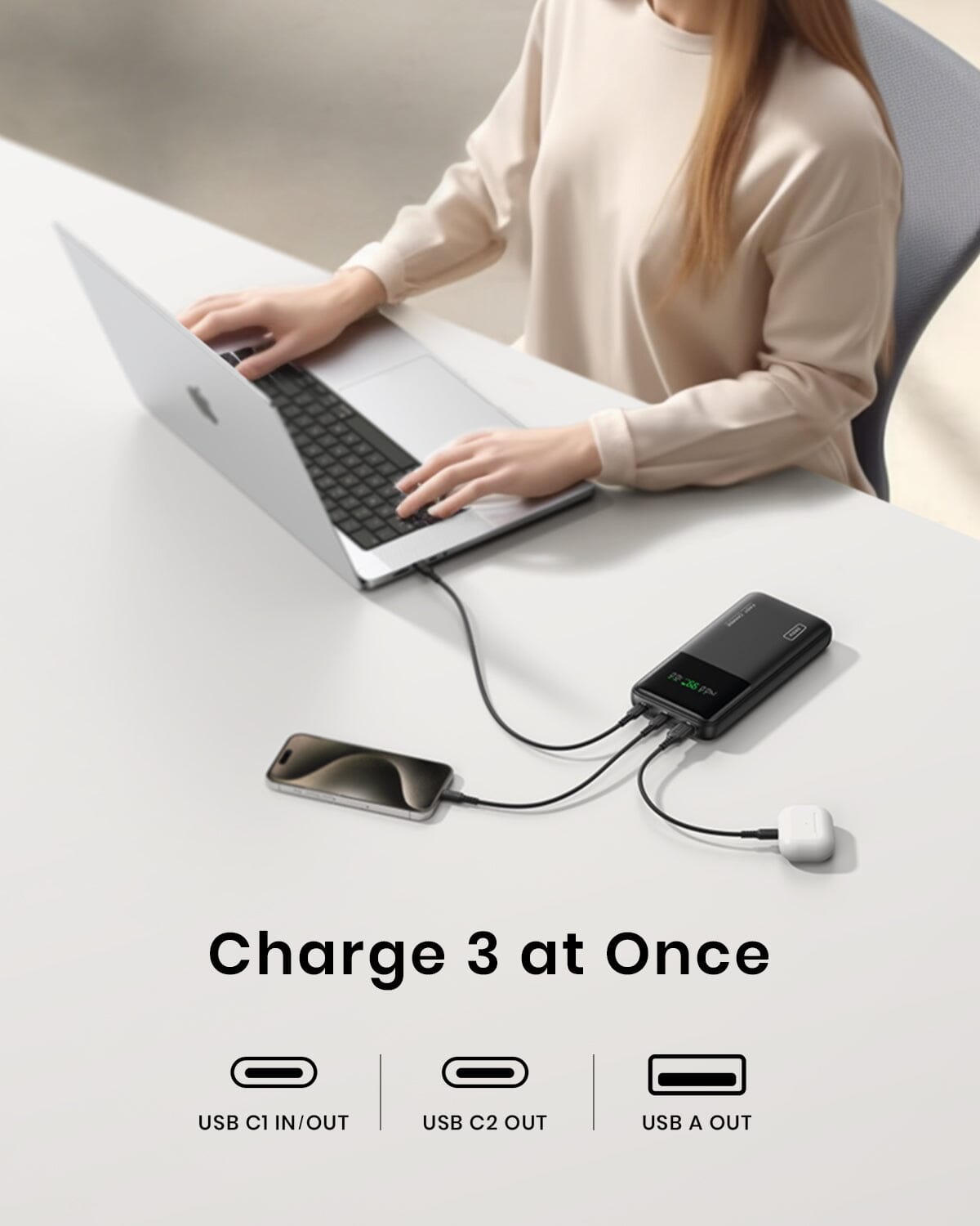 INIU Cougar Laptop Power Bank 27000mAh 140W, Fast Charging