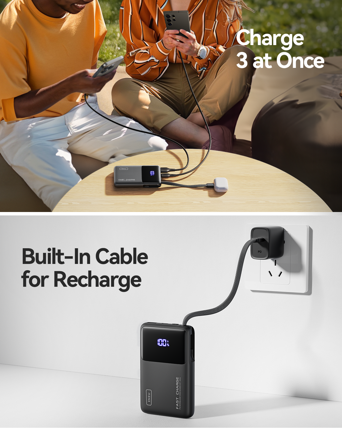 INIU Carry Power Bank 10000mAh 45W