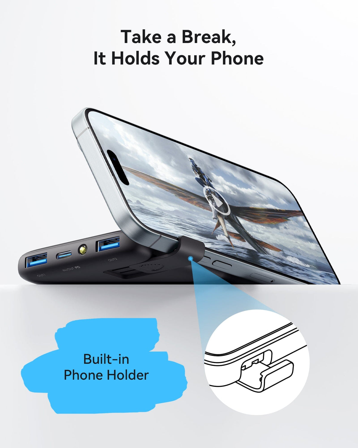 INIU B6 Power Bank 10,000mAh 22.5W Built-in Holder
