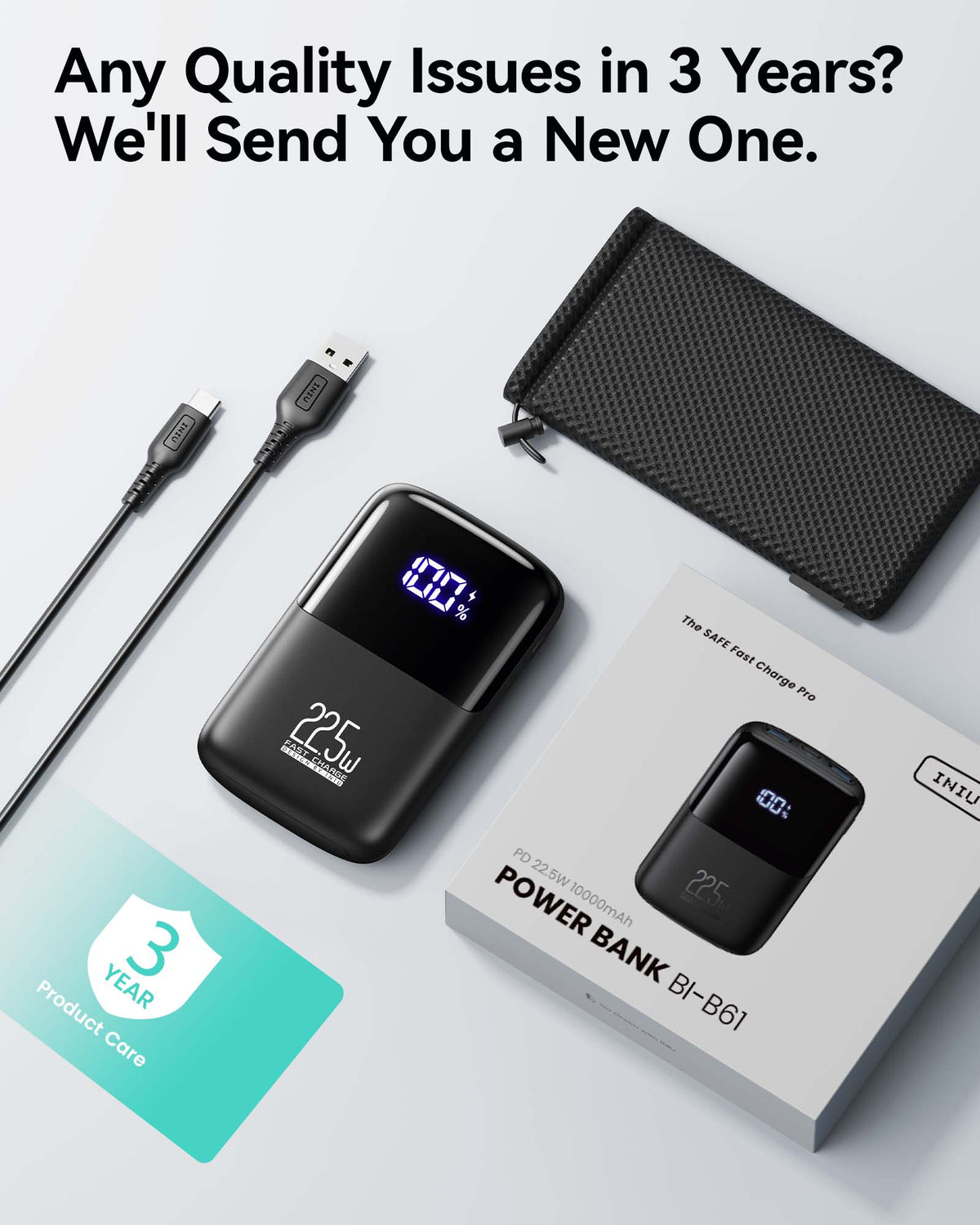 INIU Carry Slim Power Bank 10000mAh 22.5W