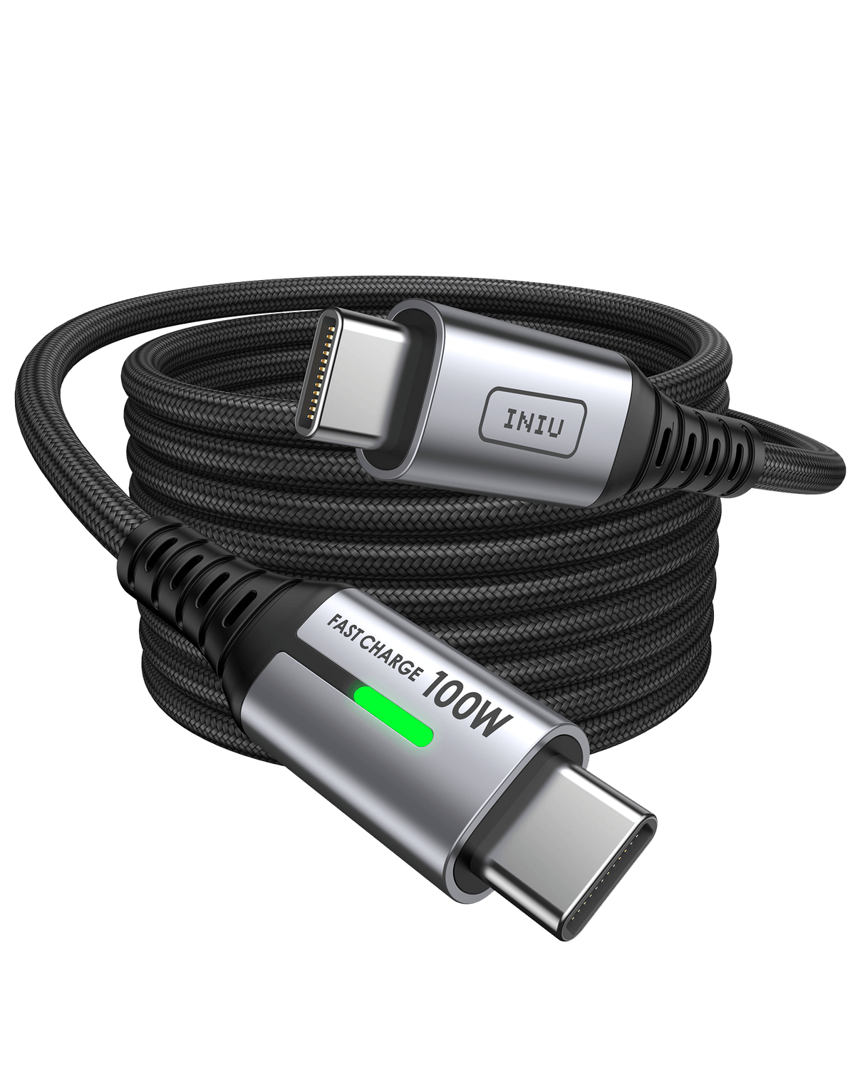 INIU D5CC 100W USB C to C Cable Black (6.6ft, 1-Pack)
