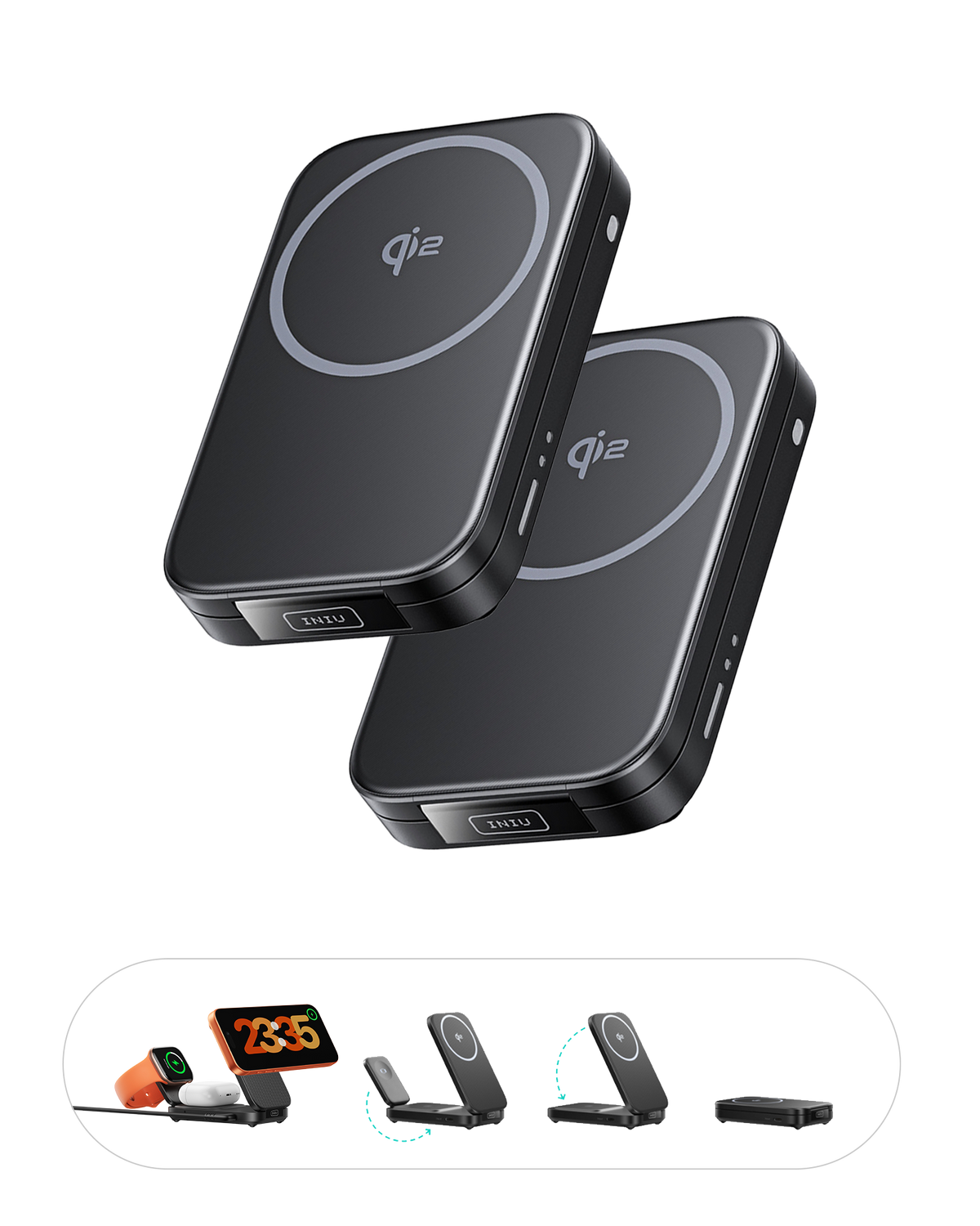 INIU SnapGo W31 Qi2 15W 3 in 1 Magnetic Foldable Wireless Charger