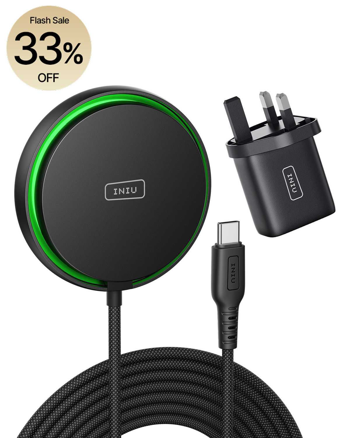 INIU WI213 Wireless Charger 15W Fast Charging with Cooling Fan