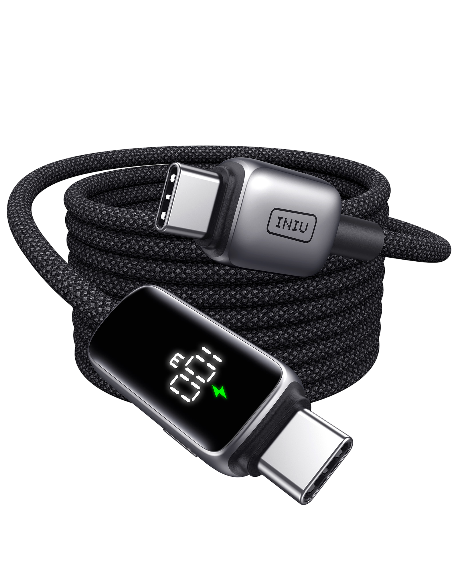 INIU Leopard CD11 Digital Display USB-C to USB-C Cable 100W, 6.6ft / 2m