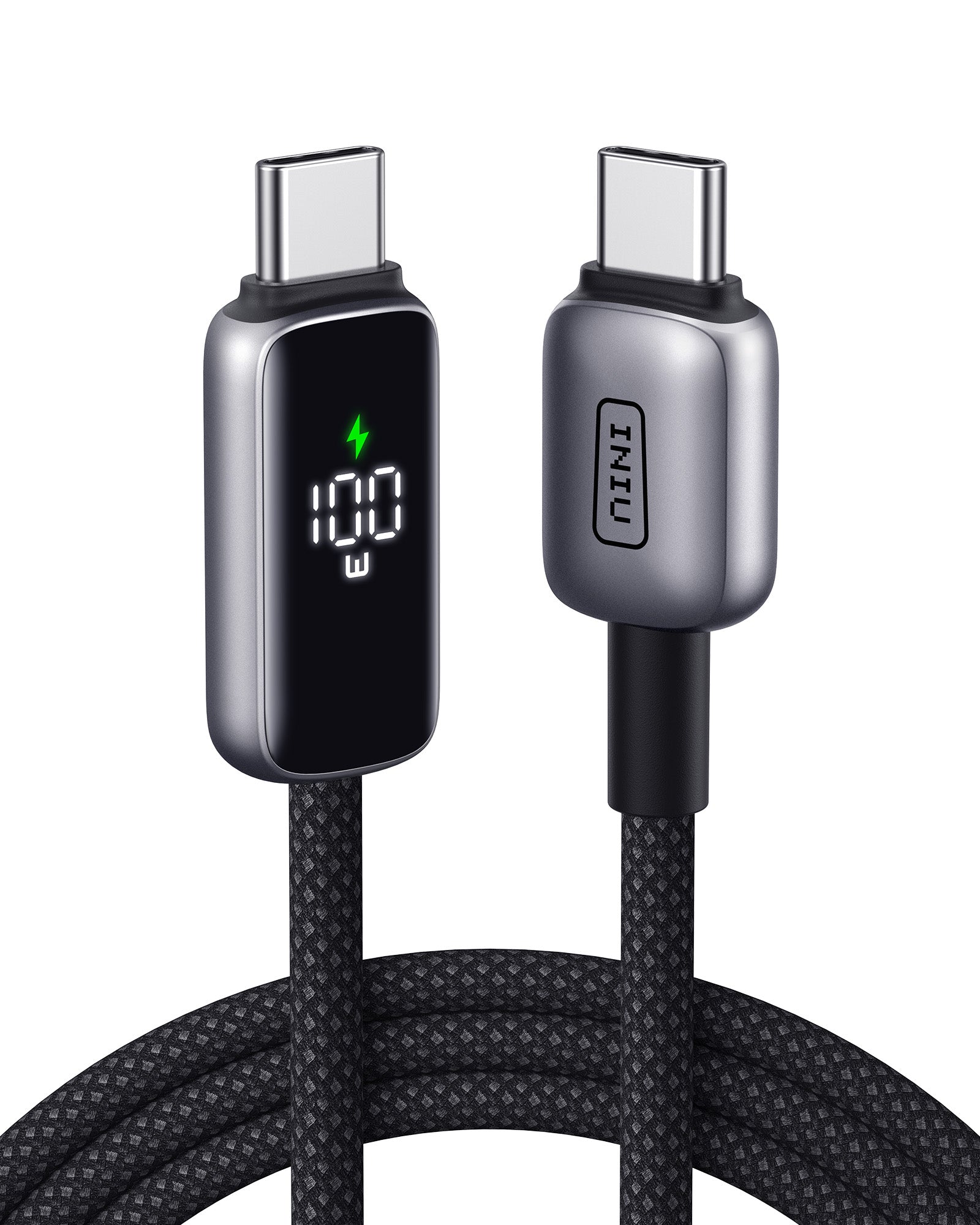 INIU Leopard CD11 Digital Display USB-C to USB-C Cable 100W, 6.6ft / 2m