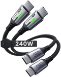 INIU D7CC 240W USB C to C Cable (1ft, 2-Pack)