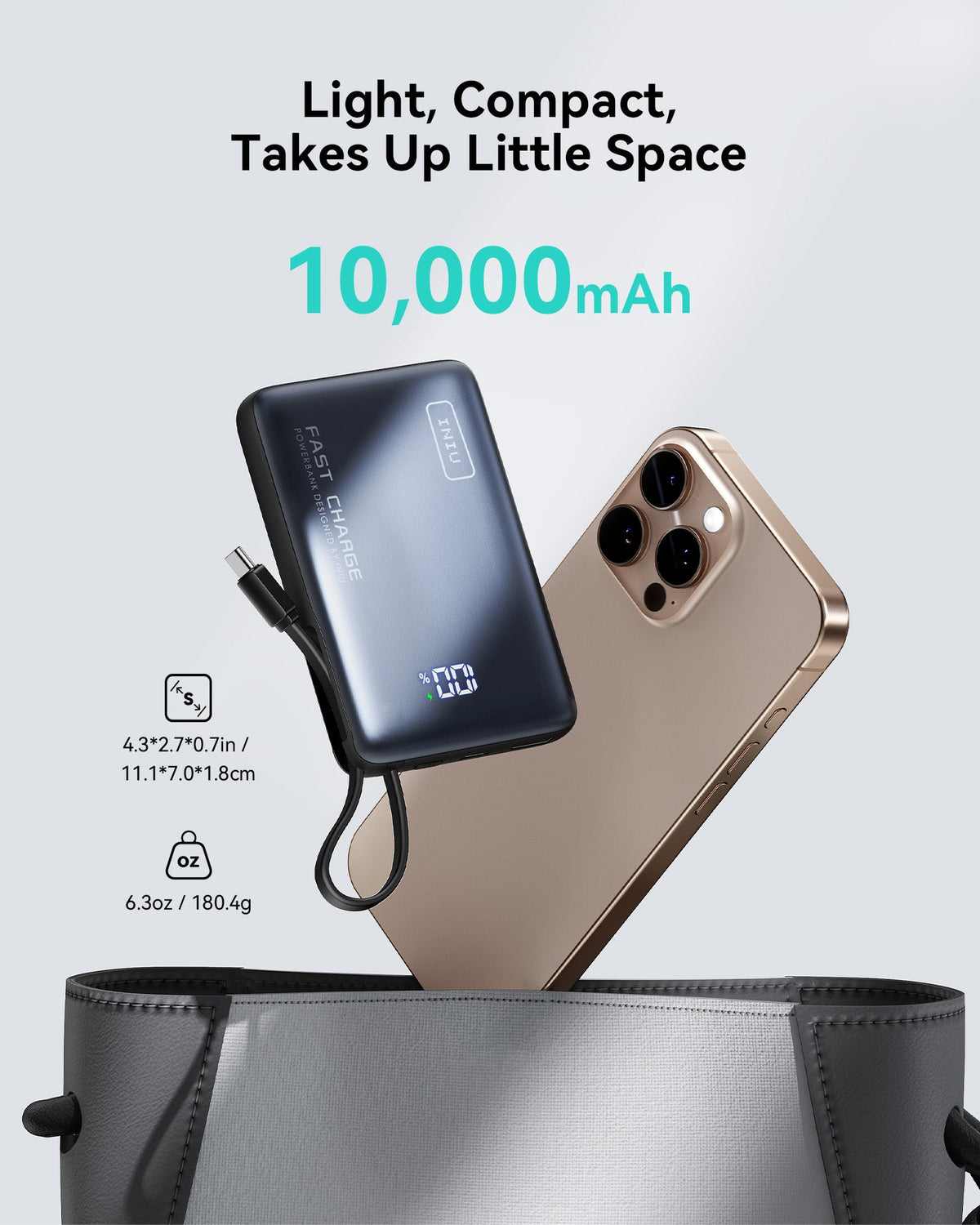 INIU Carry Power Bank 10000mAh 20W