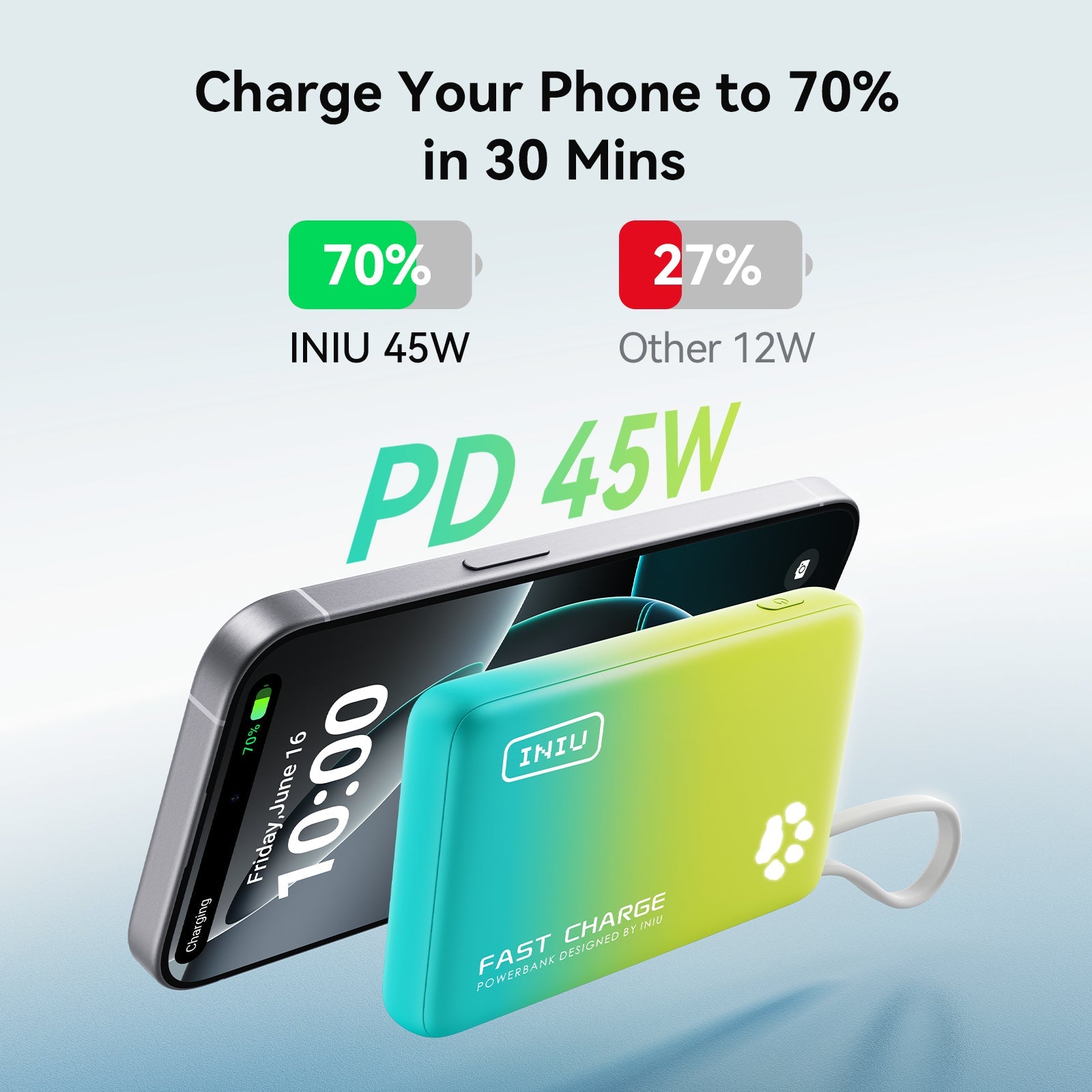 INIU Pawsible Slim Power Bank 10000mAh 45W