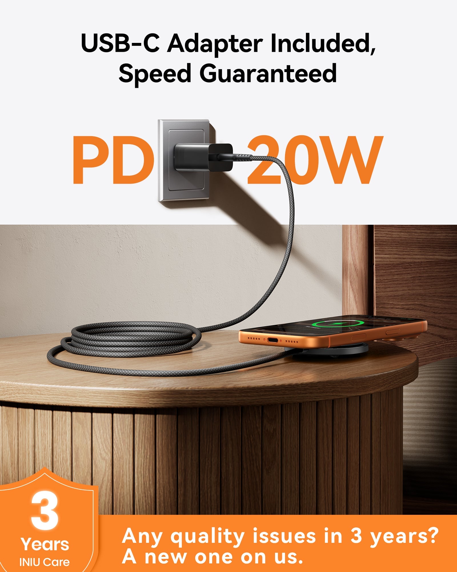 INIU SnapGo W11 Qi2 15W Magnetic LED Wireless Charger