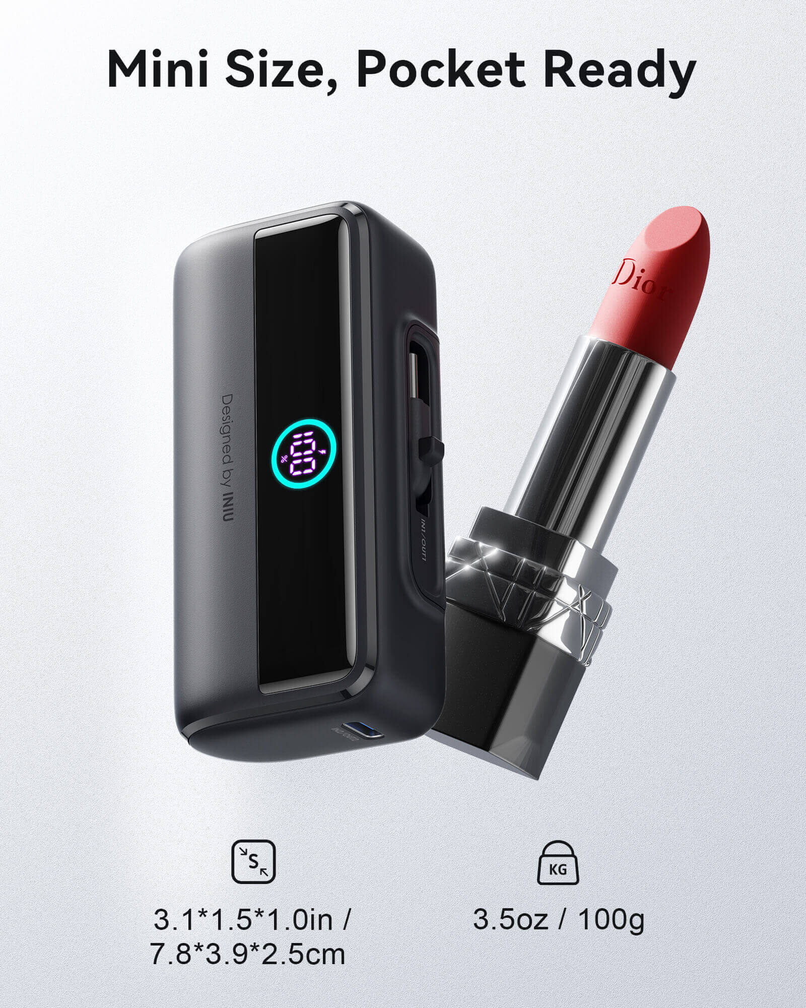 INIU Carry Power Bank 5000mAh 22.5W