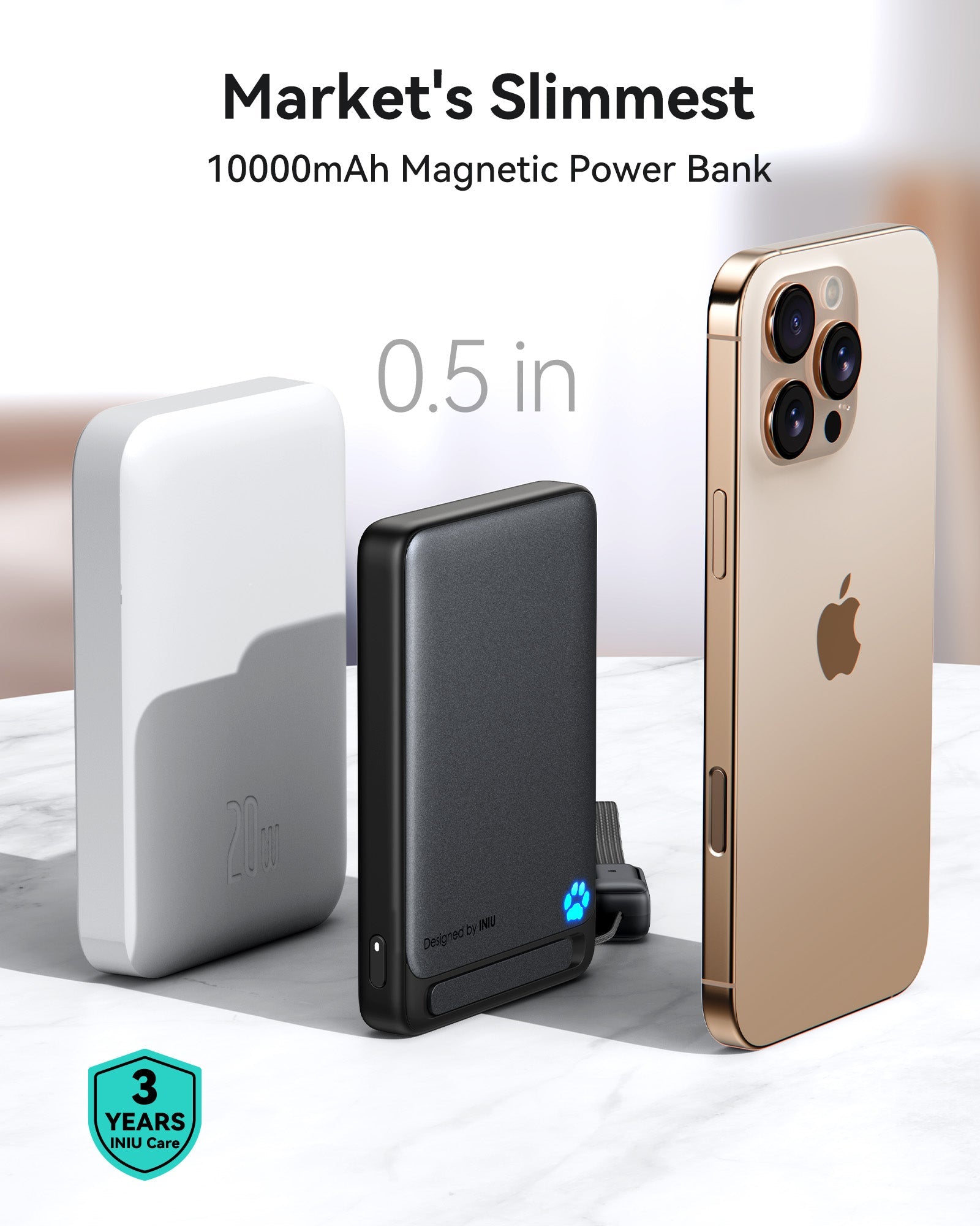 INIU SnapGo P73 Wireless Charger Qi2 15W 10000mAh (2-Pack)