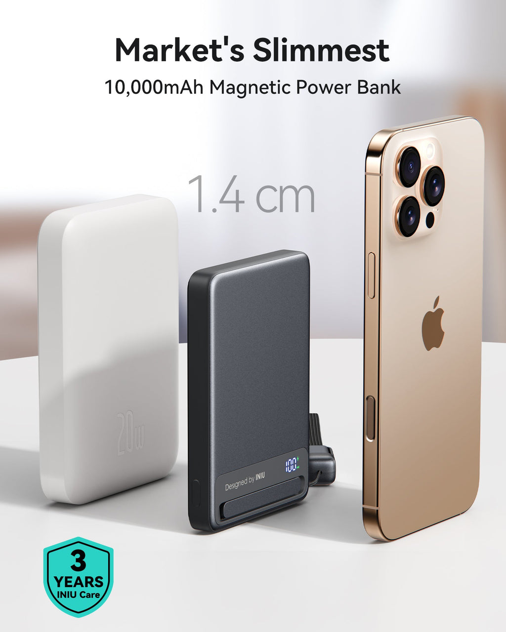 INIU Qi2 Magnetic Power Bank, Market's Slimmest 10000mAh Portable Charger