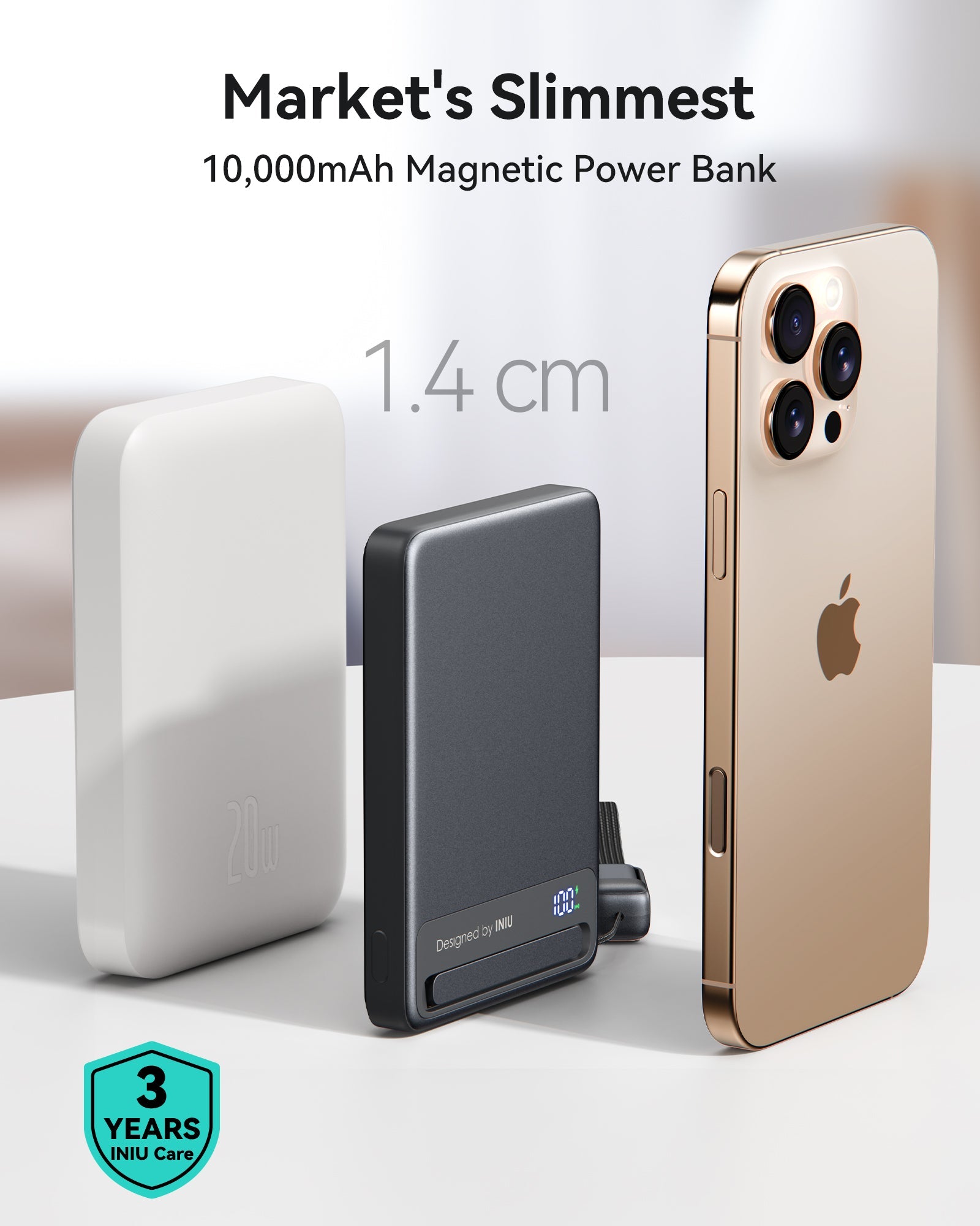 INIU Qi2 Magnetic Power Bank, Market's Slimmest 10000mAh Portable Charger