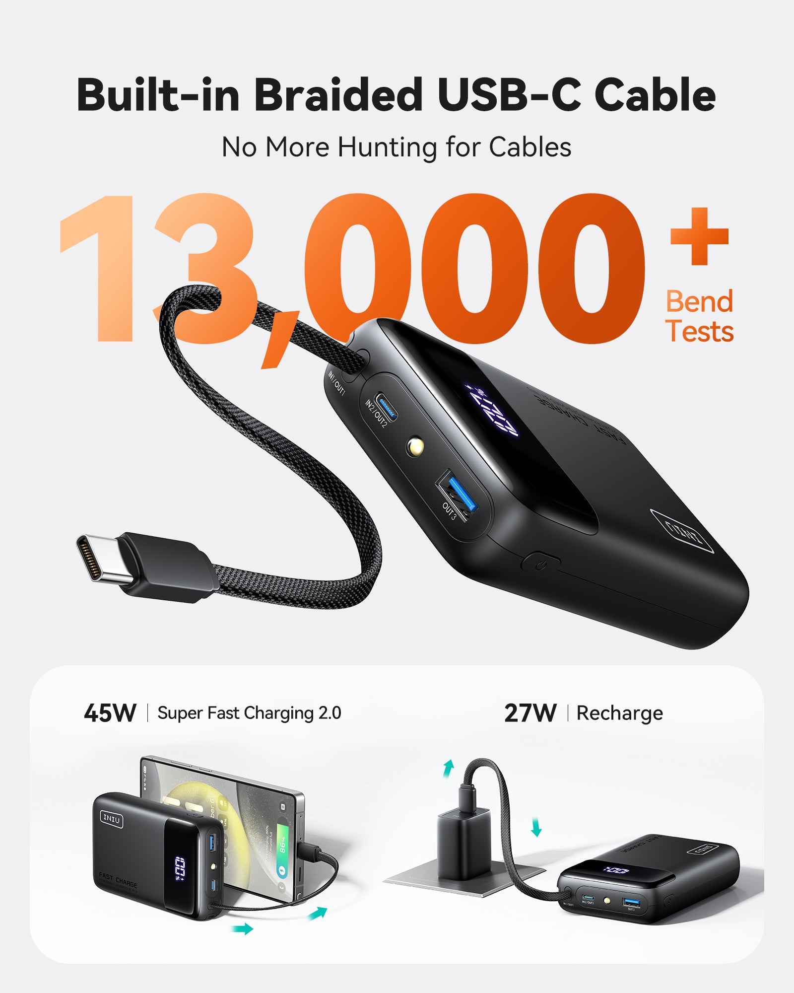INIU Carry Power Bank 20000mAh 45W