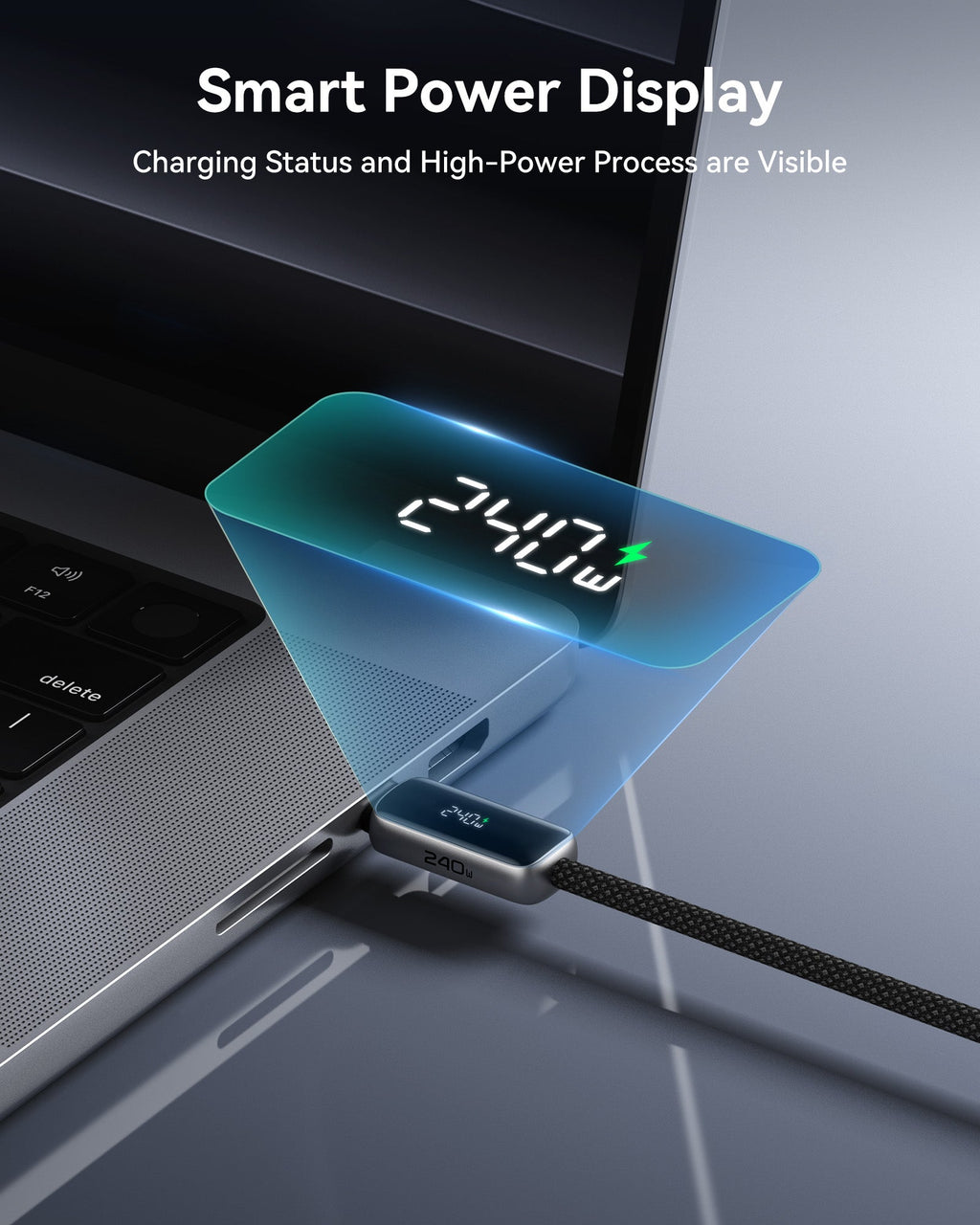 INIU Leopard CD21 Digital Display USB-C to USB-C Cable 240W, 6.6ft / 2m