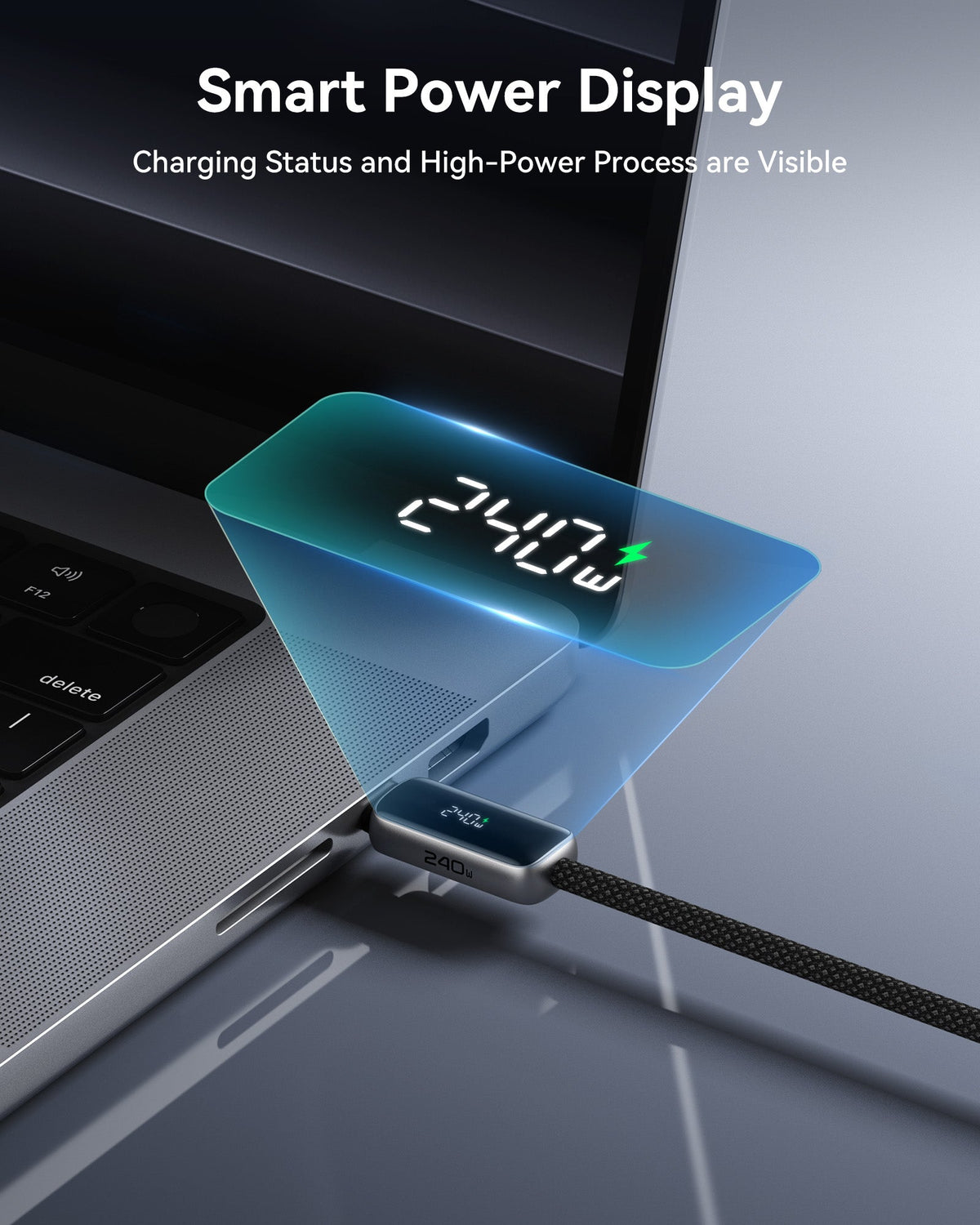 INIU Leopard CD21 Digital Display USB-C to USB-C Cable 240W, 6.6ft / 2m