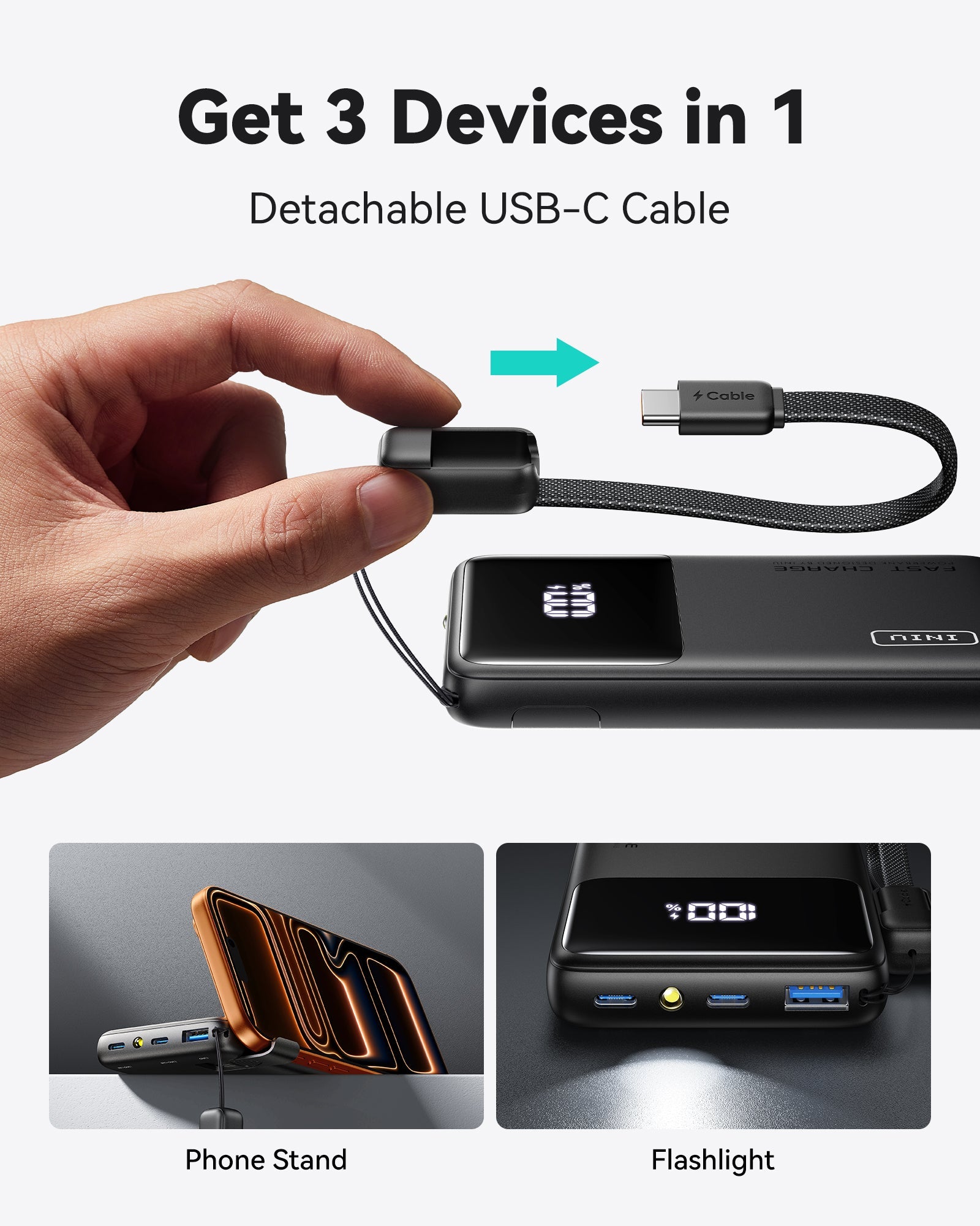 INIU Carry Power Bank Slim 10000mAh 45W
