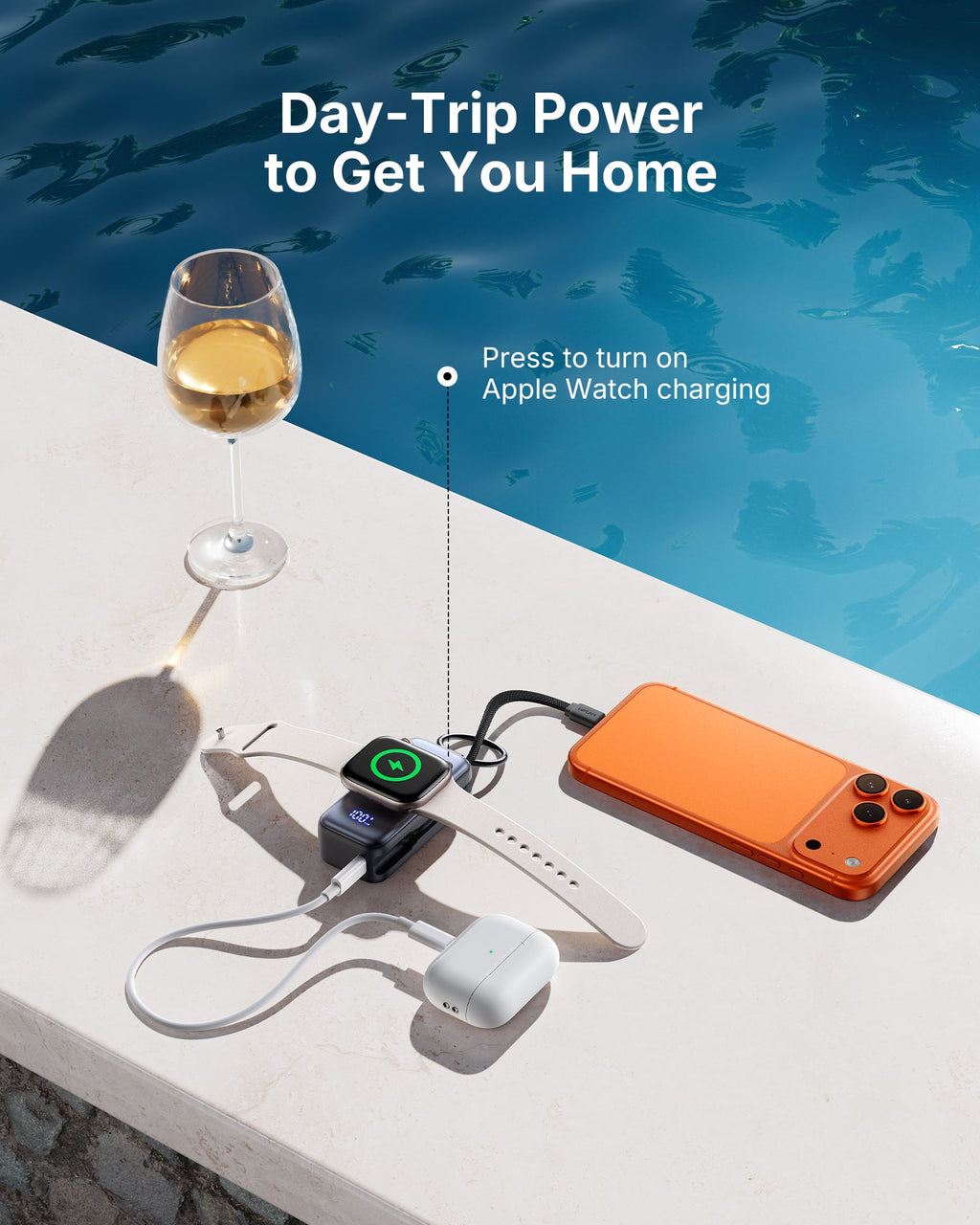 INIU SnapGo Magnetic Power Bank 5000mAh, for Apple Watch