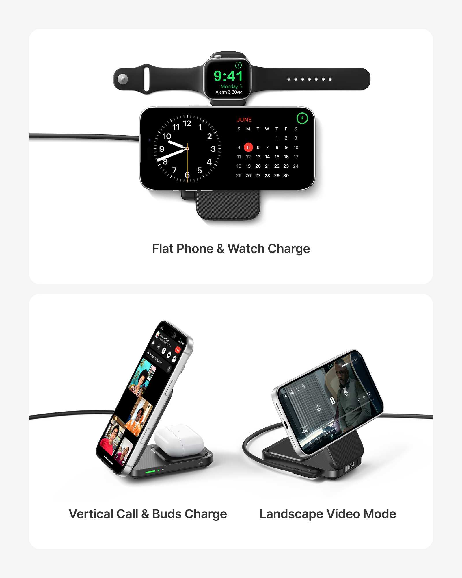 INIU SnapGo W31 Qi2 15W 3 in 1 Magnetic Foldable Wireless Charger