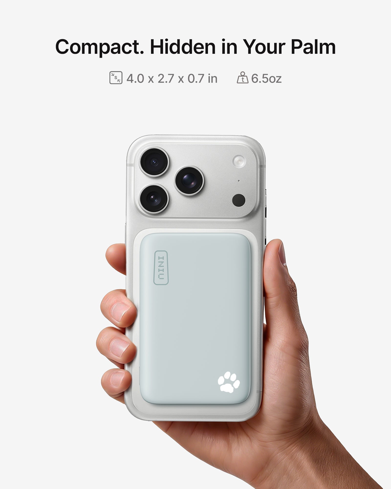 INIU SnapGo Compact Magnetic Power Bank 10000mAh 25W, Qi2.2 MagSafe