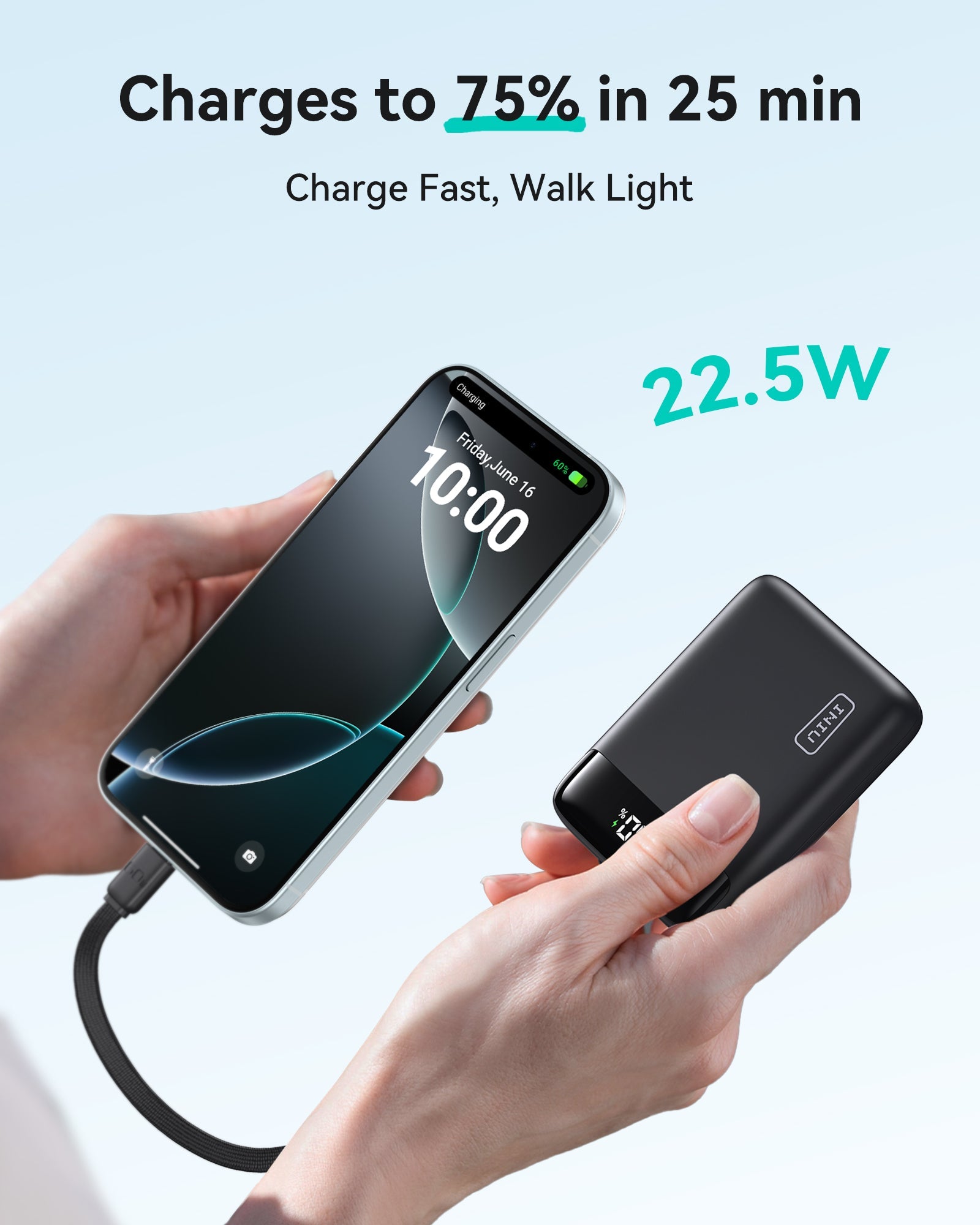 INIU Carry Smallest Power Bank 20000mAh 22.5W