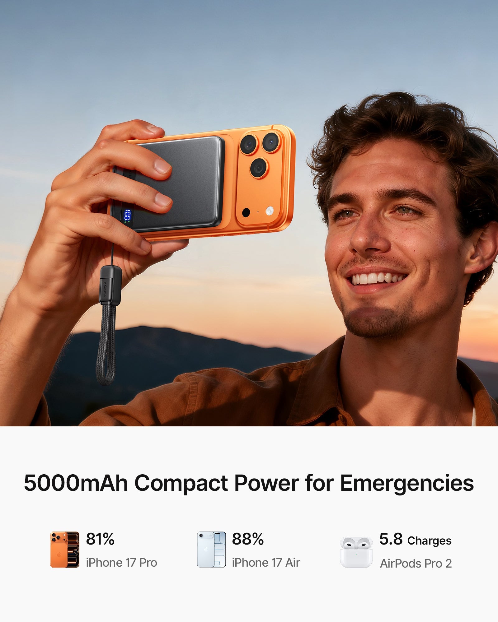INIU Qi2 Magnetic Power Bank, Market's Slimmest 5000mAh Portable Charger