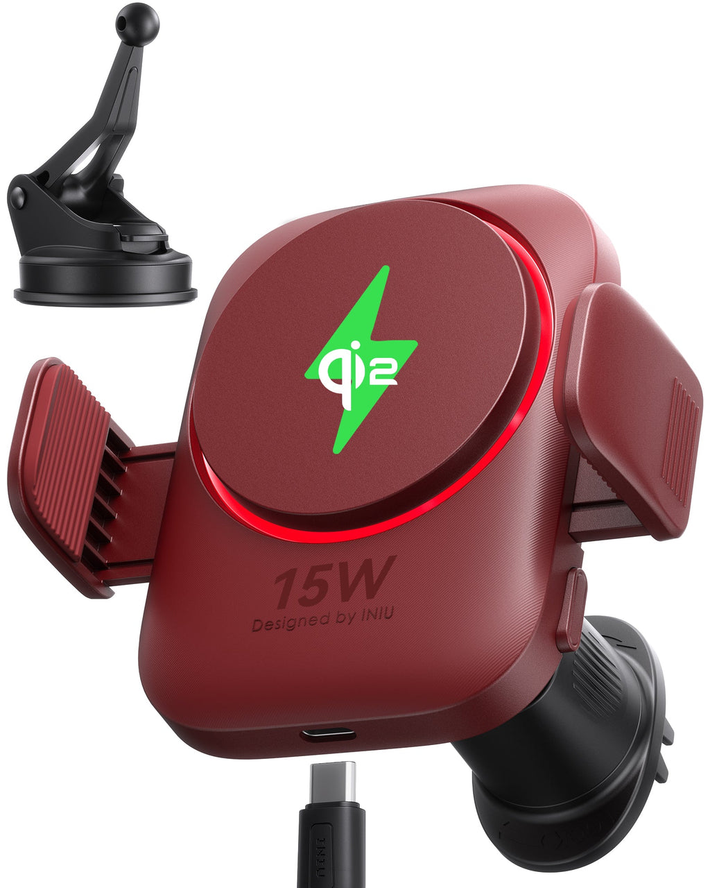 INIU SnapGo V11 Qi2 15W Magnetic Wireless Car Charger