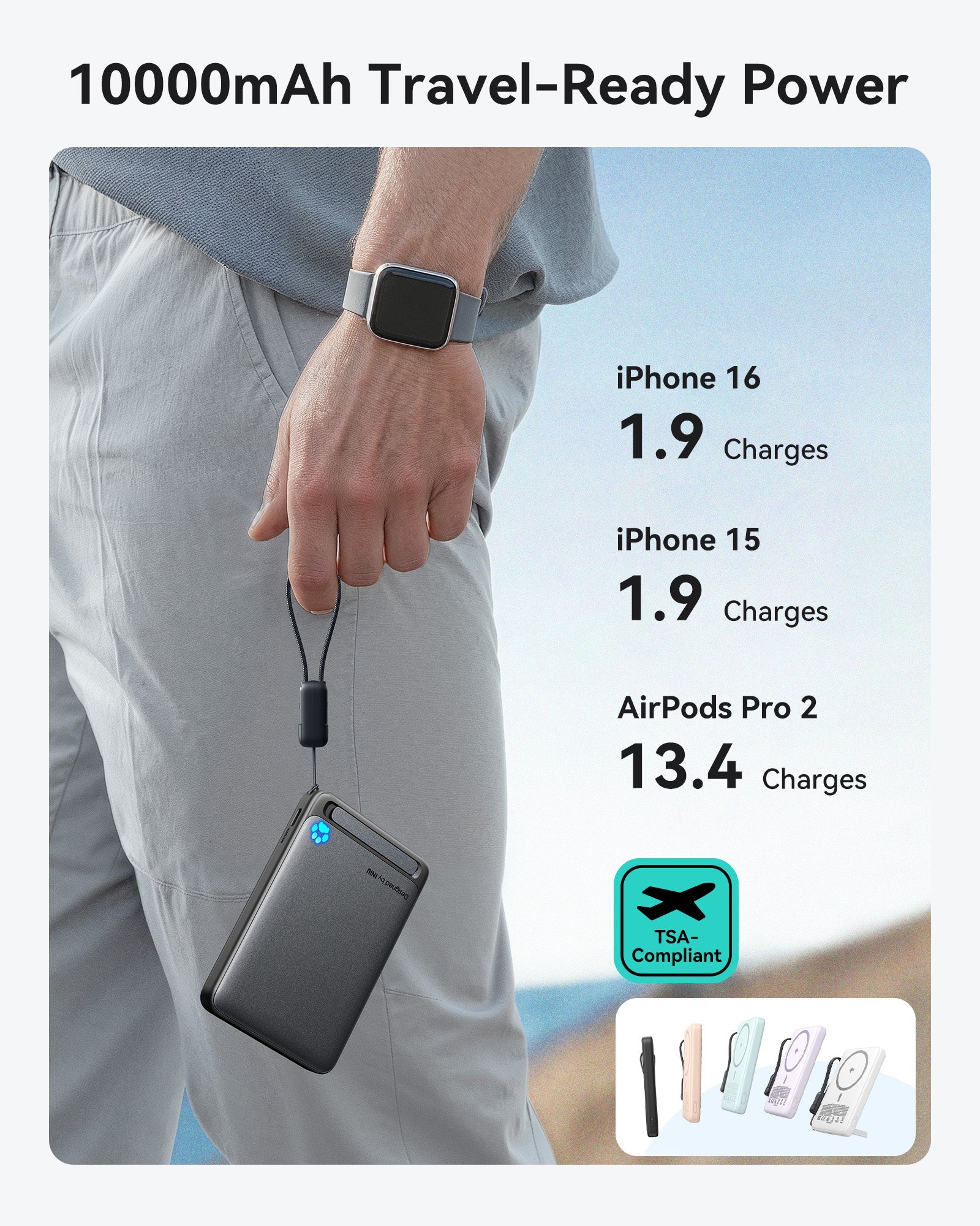 INIU SnapGo P73 Wireless Charger Qi2 15W 10000mAh (2-Pack)