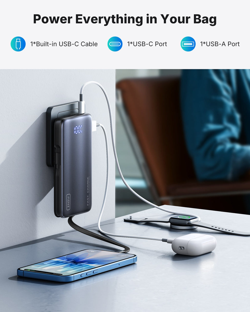 INIU Multi Power Bank 10000mAh 45W