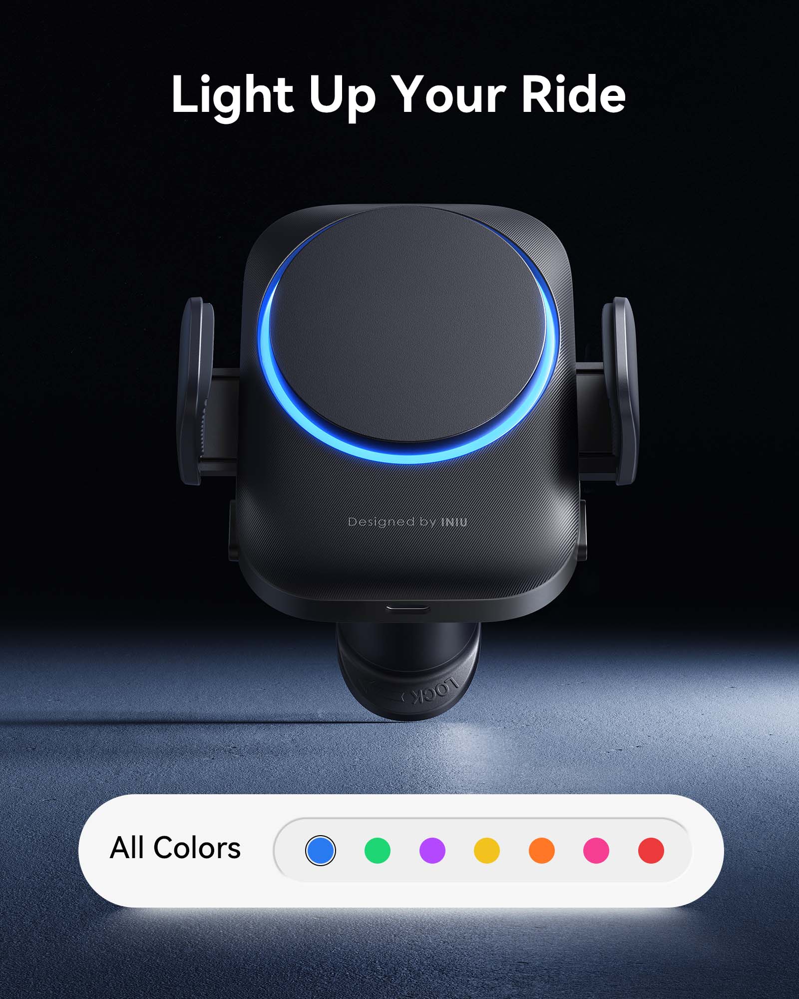 INIU SnapGo V11 Qi2 15W Magnetic Wireless Car Charger Black