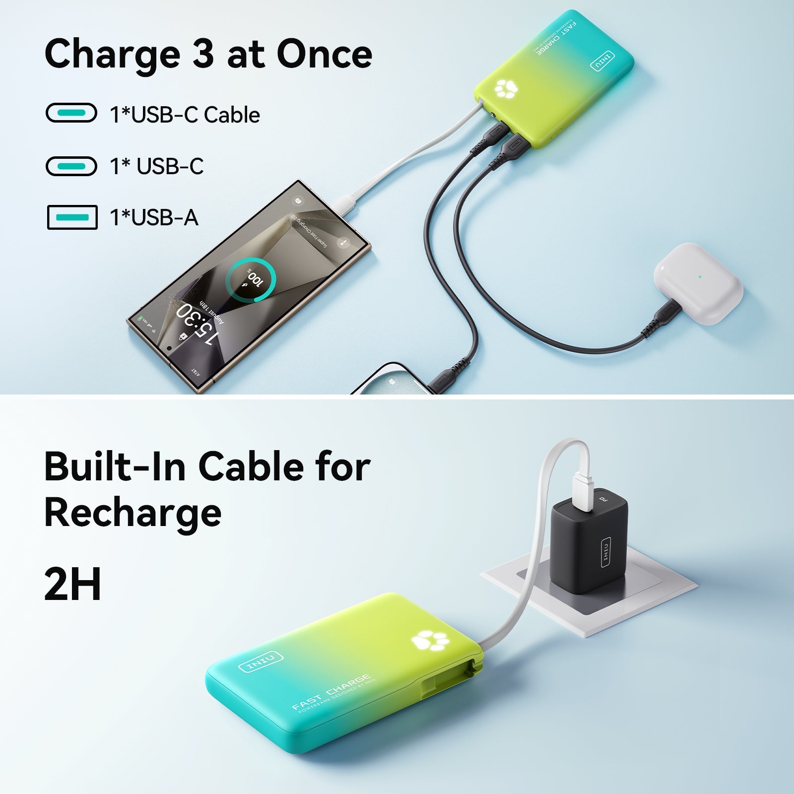 INIU Pawsible Slim Power Bank 10000mAh 45W