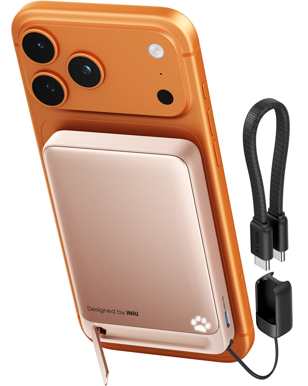 INIU SnapGo Magnetic Power Bank 10000mAh 15W, Qi2 MagSafe