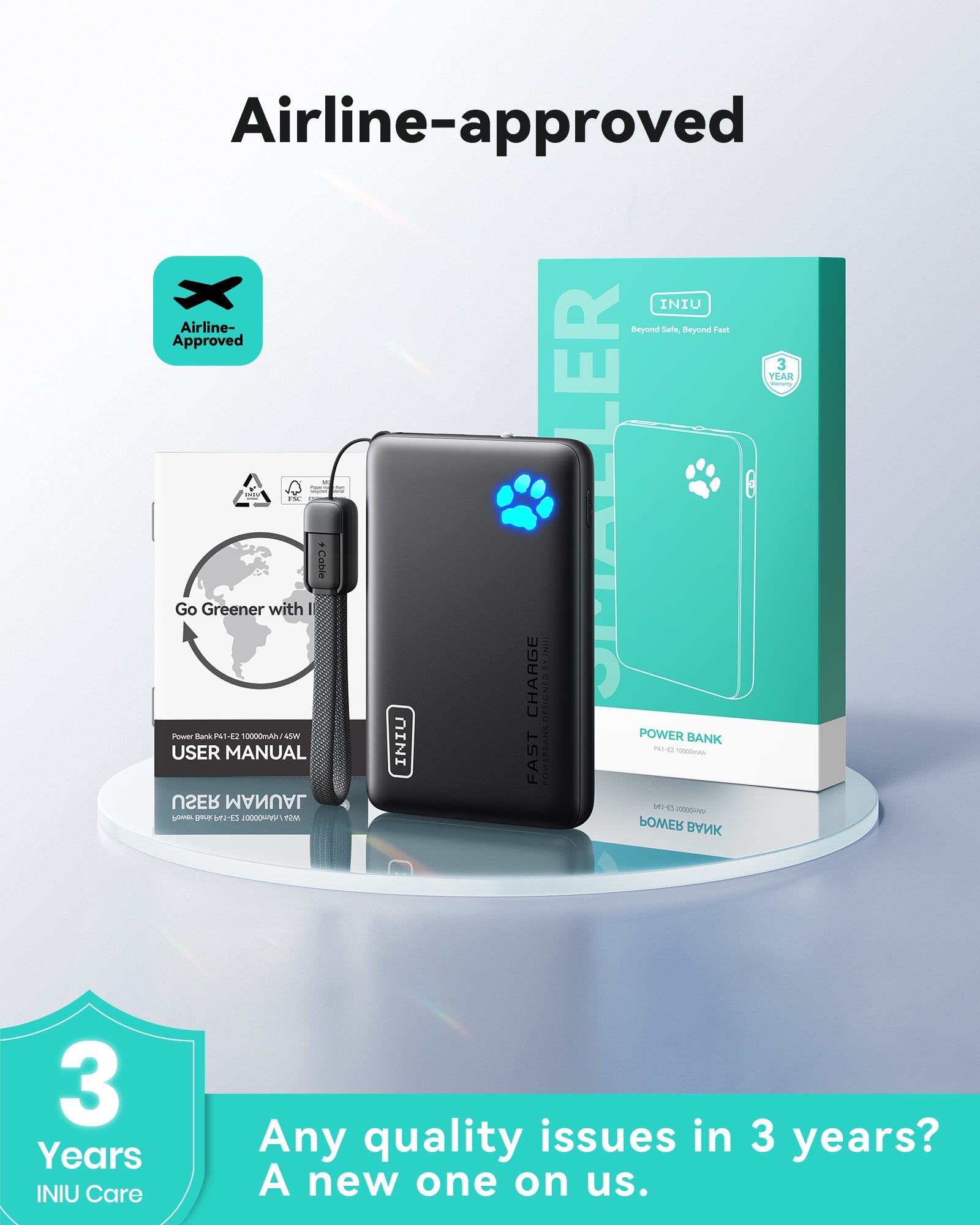 INIU Pawsible Power Bank 10000mAh 45W