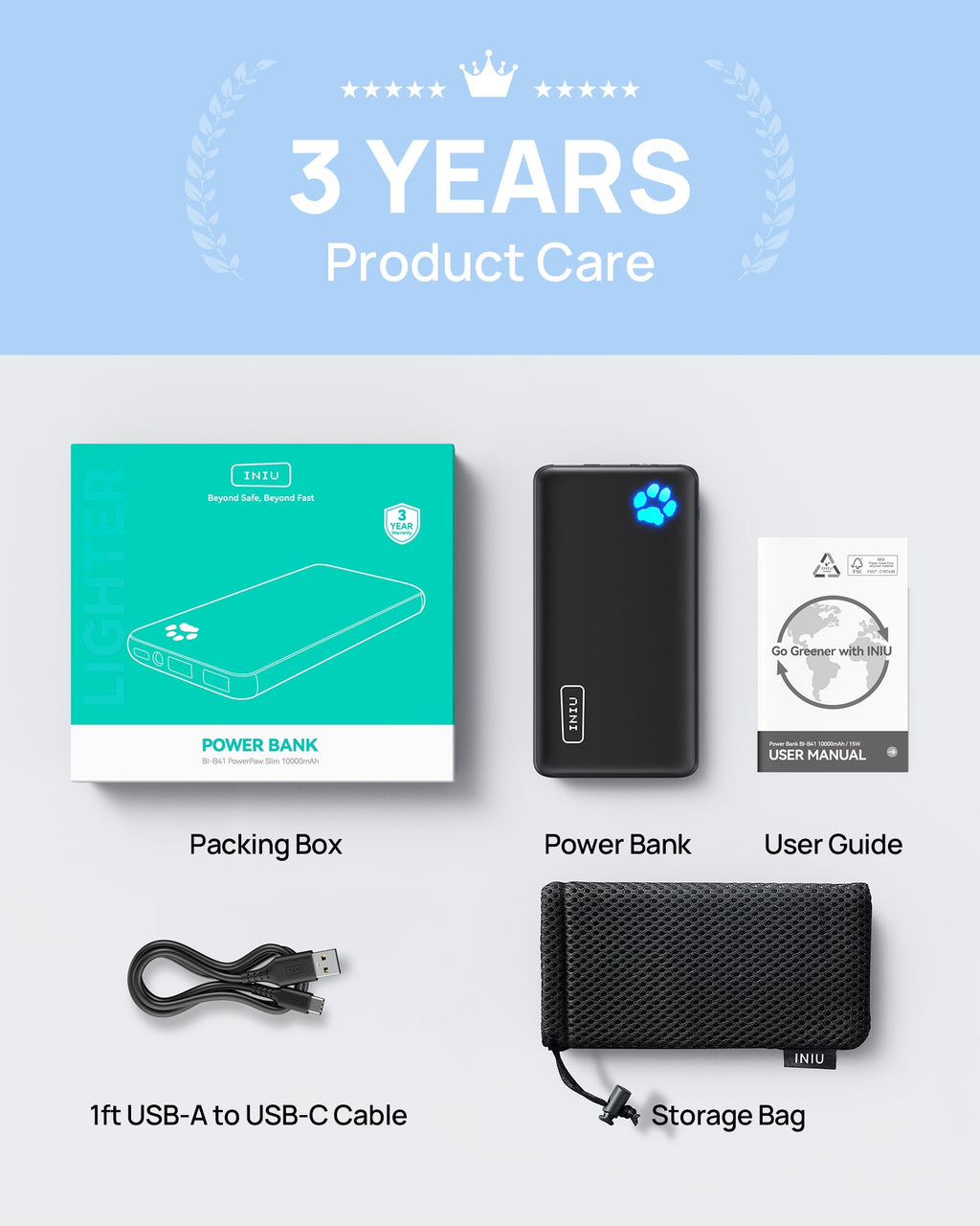 INIU Pawsible Power Bank 10000mAh