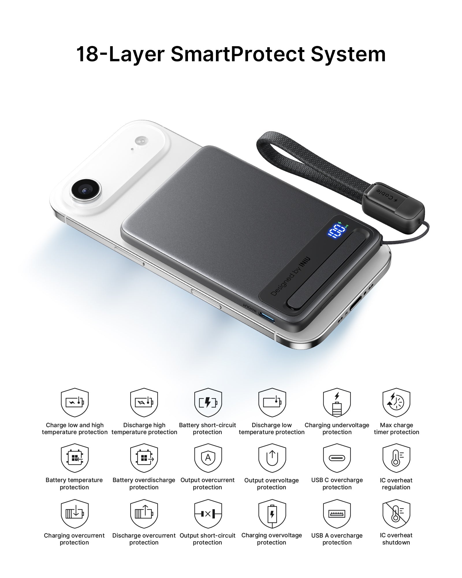 INIU Qi2 Magnetic Power Bank, Market's Slimmest 5000mAh Portable Charger