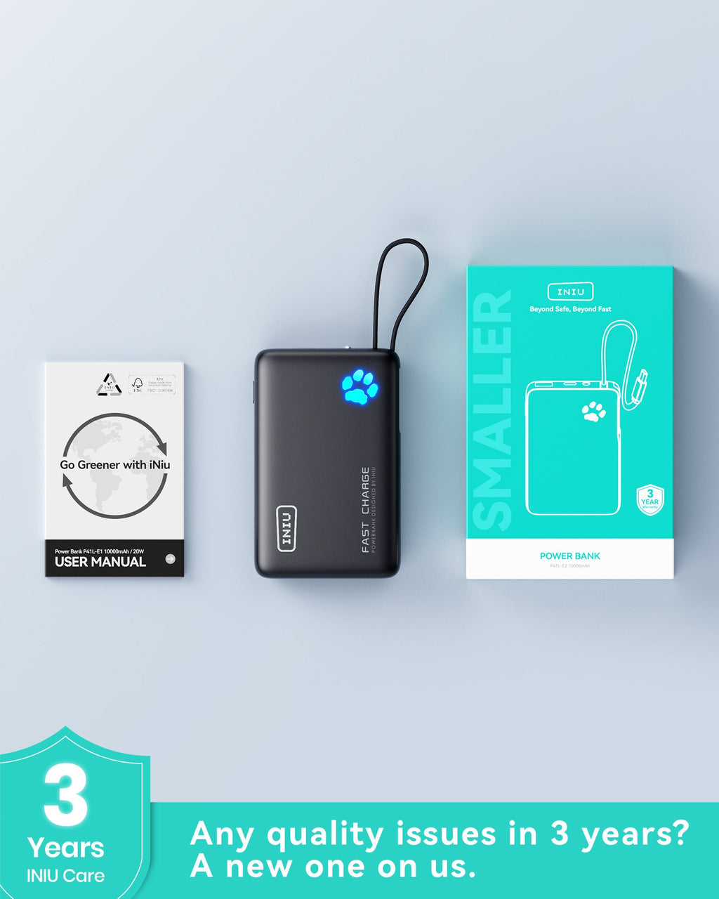 INIU Pawsible Slim Power Bank 10000mAh 45W