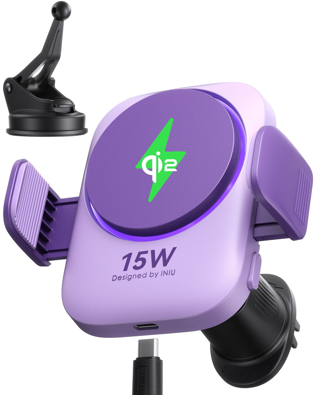 INIU SnapGo V11 Qi2 15W Magnetic Wireless Car Charger