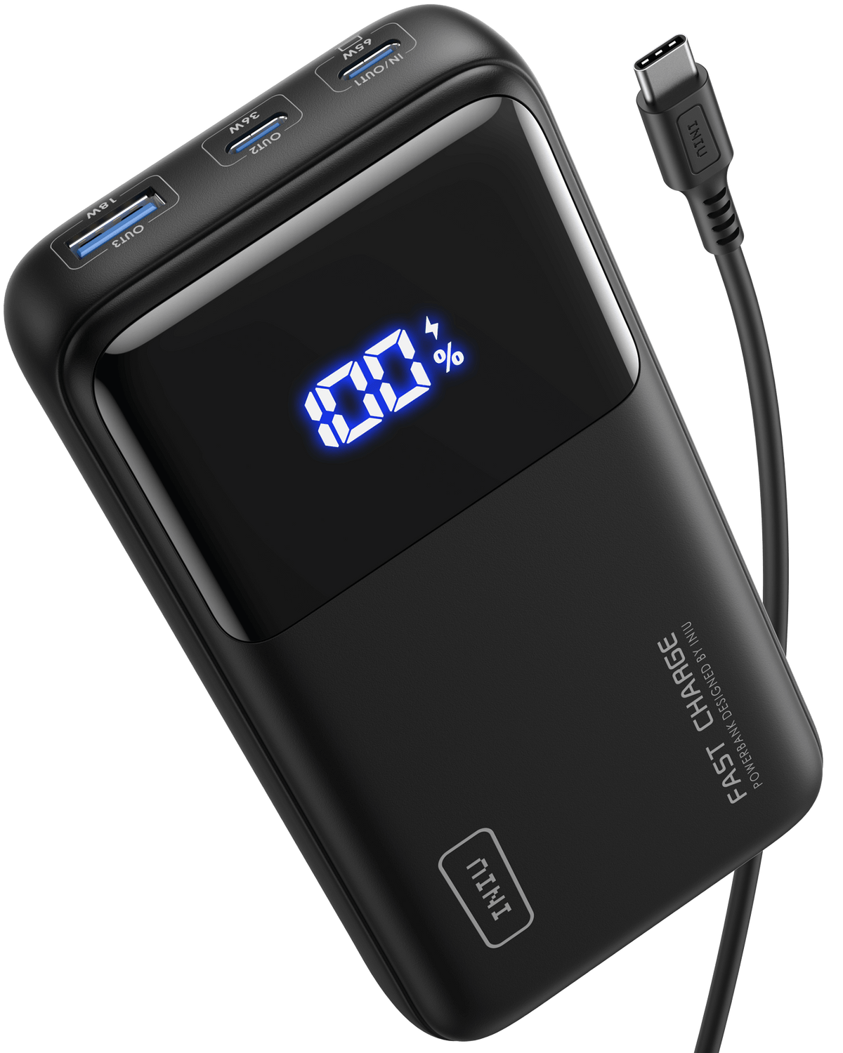 INIU B62 Power Bank,20000mAh 65W USB C Laptop Portable Charger, PD QC Fast Charging 3-Output