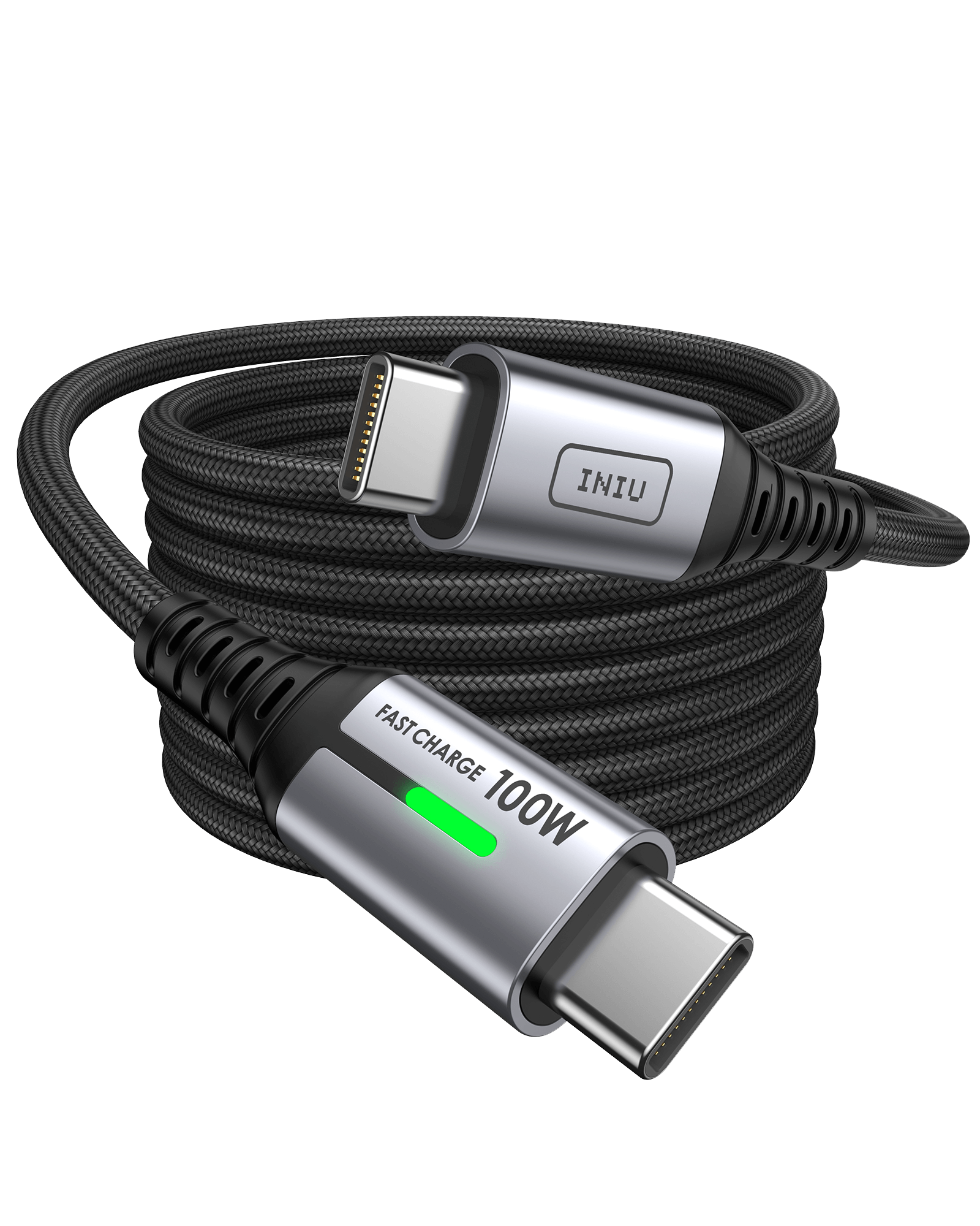 INIU D5CC 100W USB C to C Cable Black (6.6ft, 1-Pack)