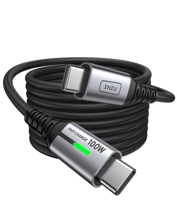 INIU D5CC 100W USB C to C Cable Black (6.6ft, 1-Pack)