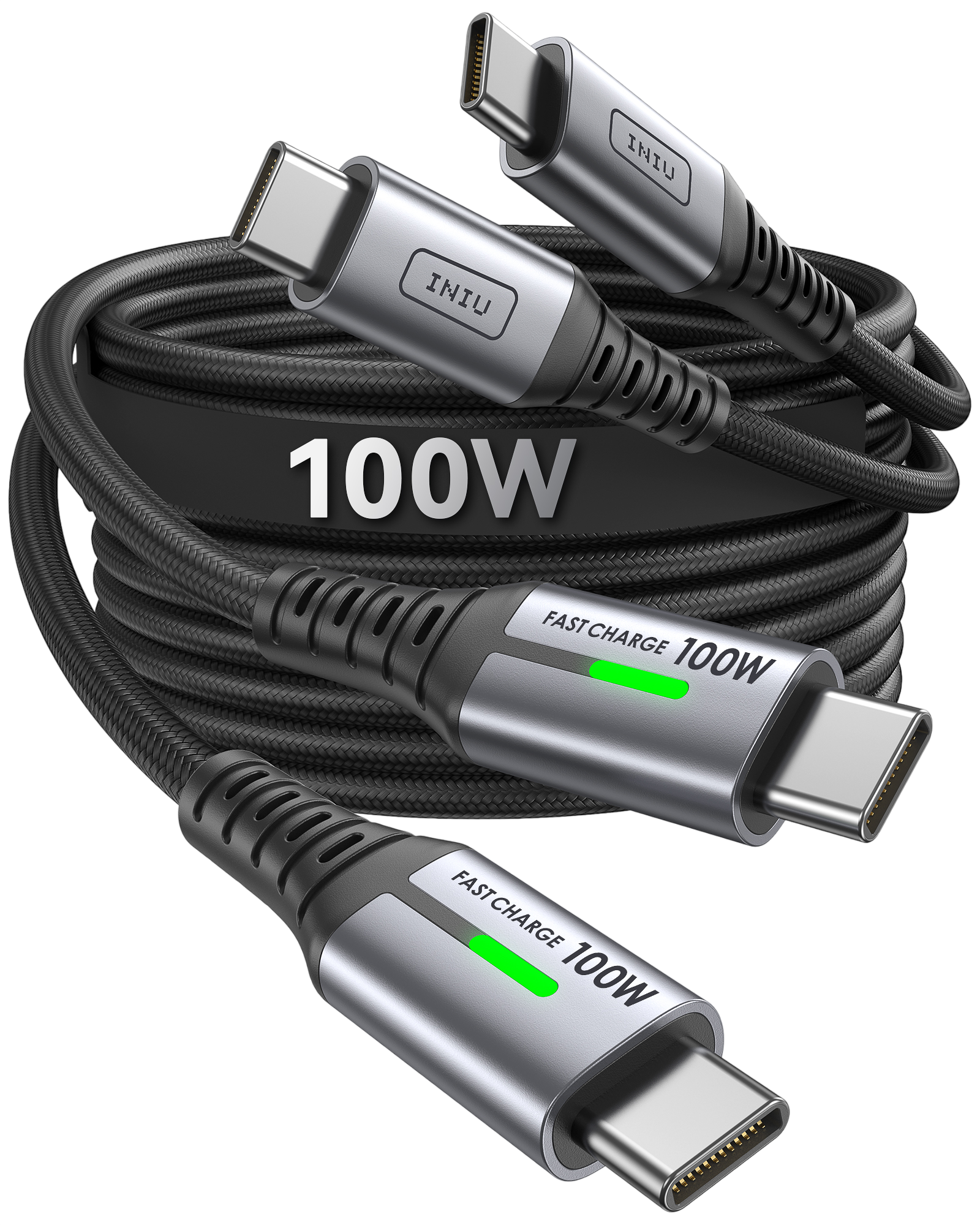 INIU D5CC 100W USB C to C Cable (6.6ft, 2-Pack)