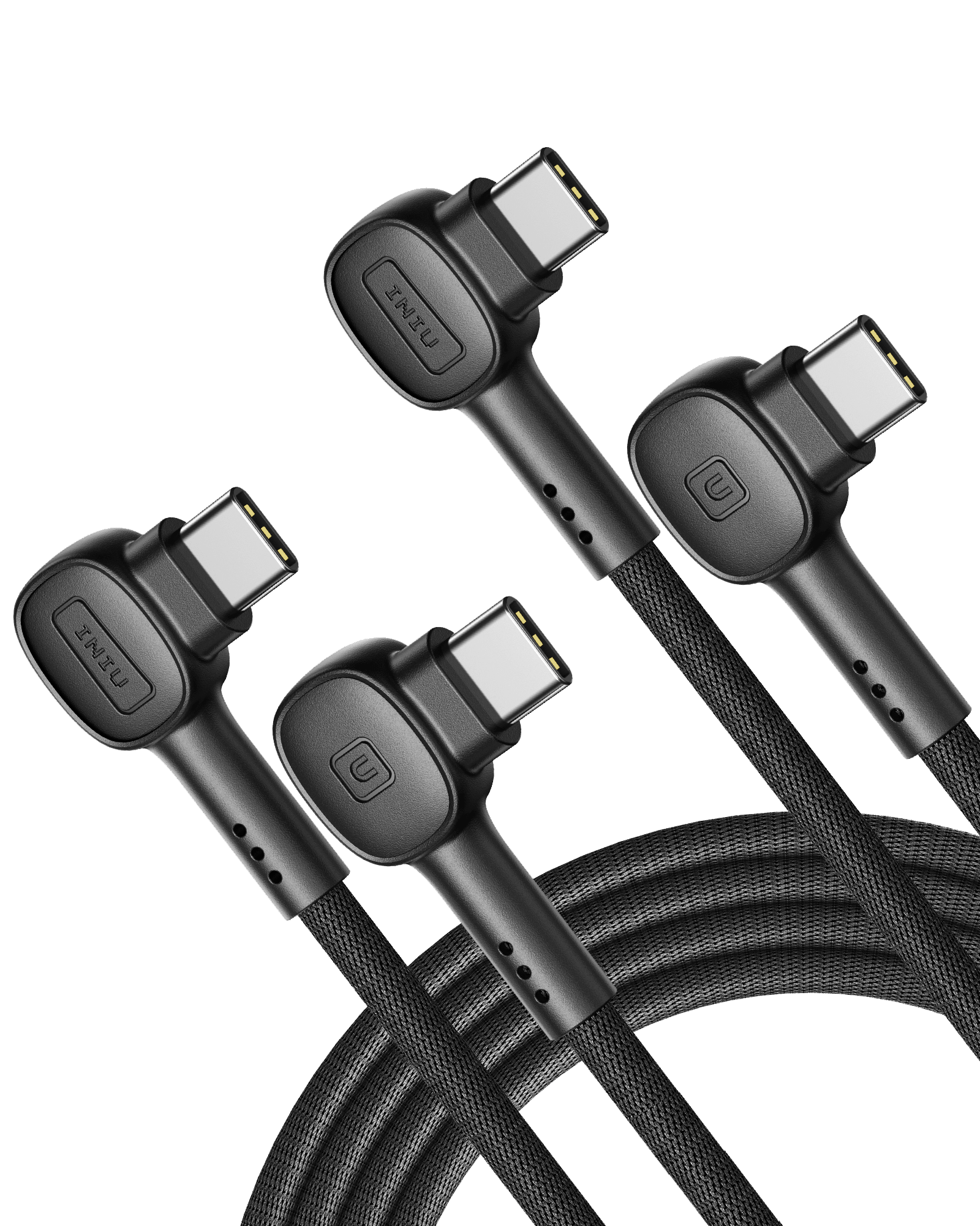 INIU D6CC 90° Design USB C Cable 100W (6.6ft, 2-Pack)