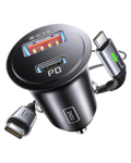 INIU I710 60W 2-Port Car Charger with 100W USB-C Cable