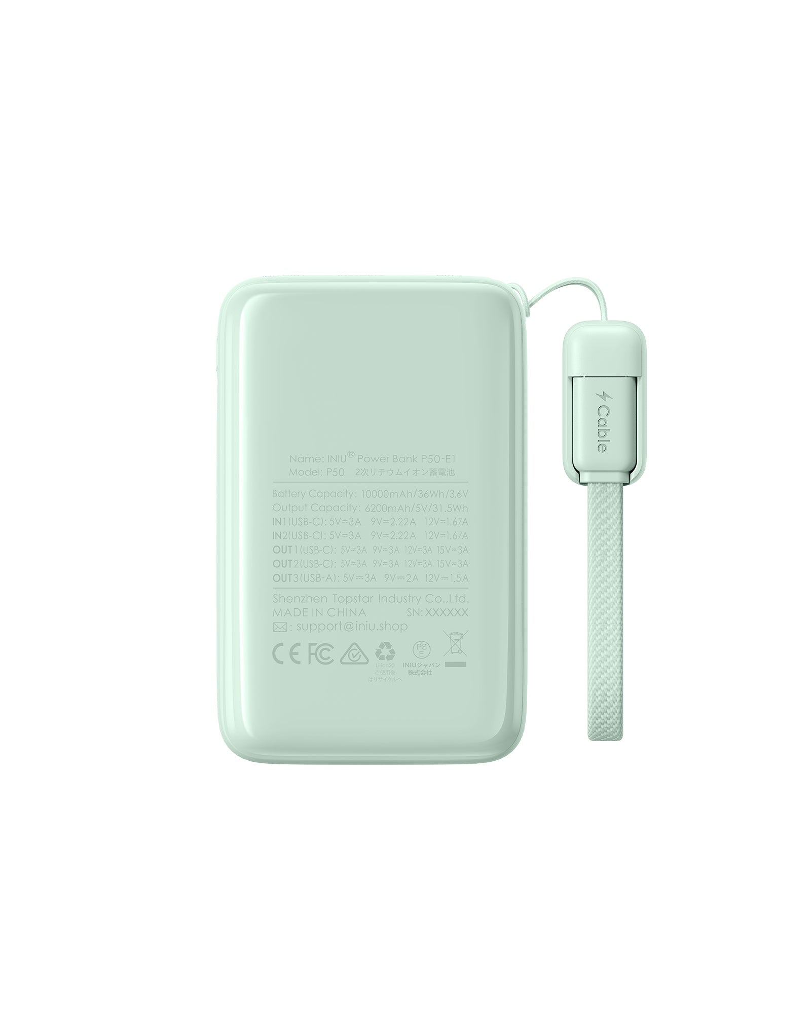 INIU Pocket Rocket Mini Power Bank 10000mAh 45W