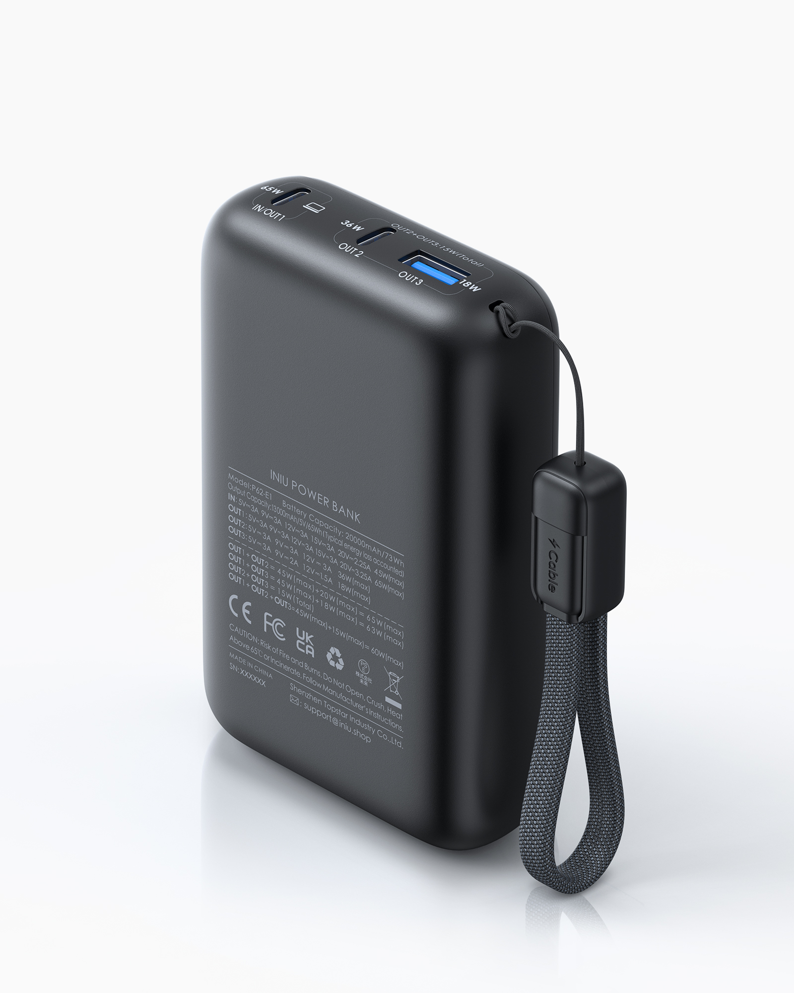 INIU Cougar Smallest Power Bank 20000mAh 65W