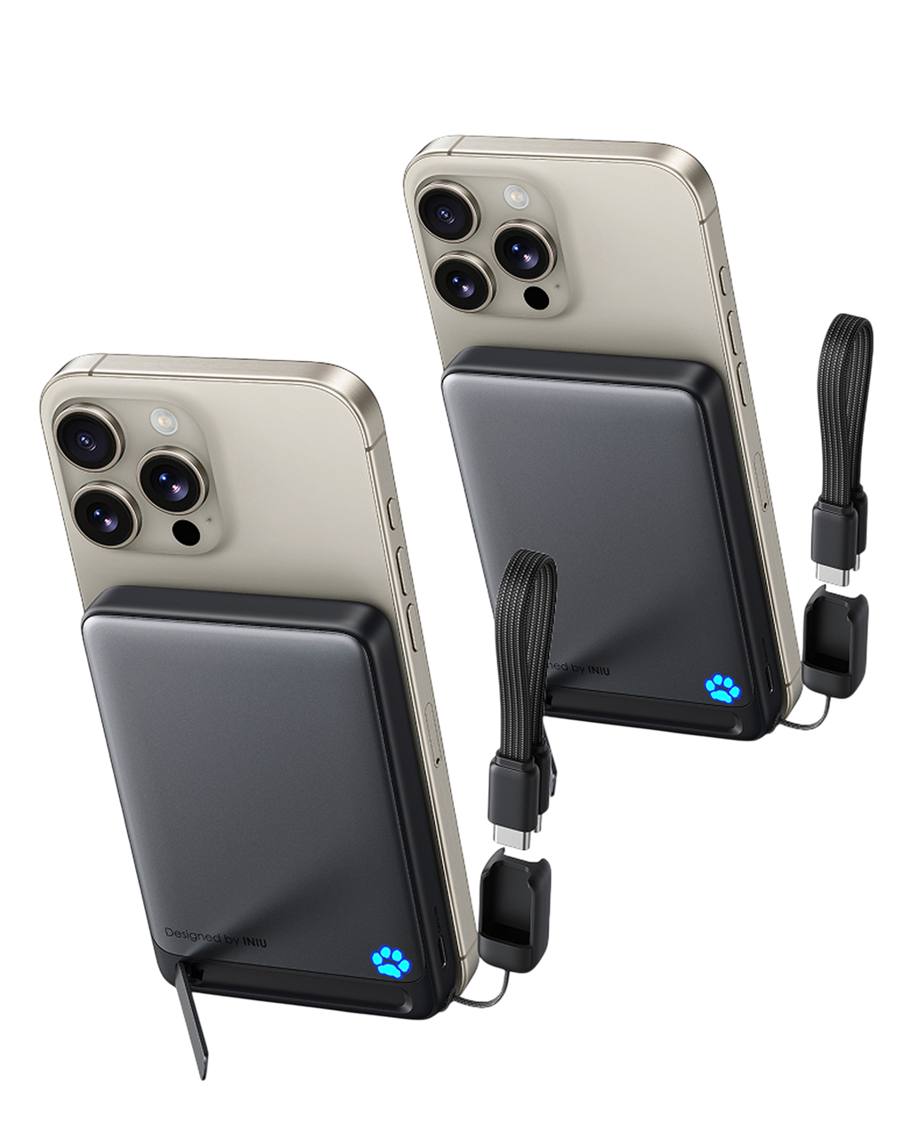 INIU SnapGo P73 Wireless Charger Qi2 15W 10000mAh (2-Pack)