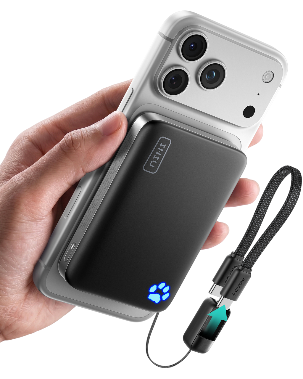 INIU SnapGo Compact Magnetic Power Bank 10000mAh 25W, Qi2.2 MagSafe