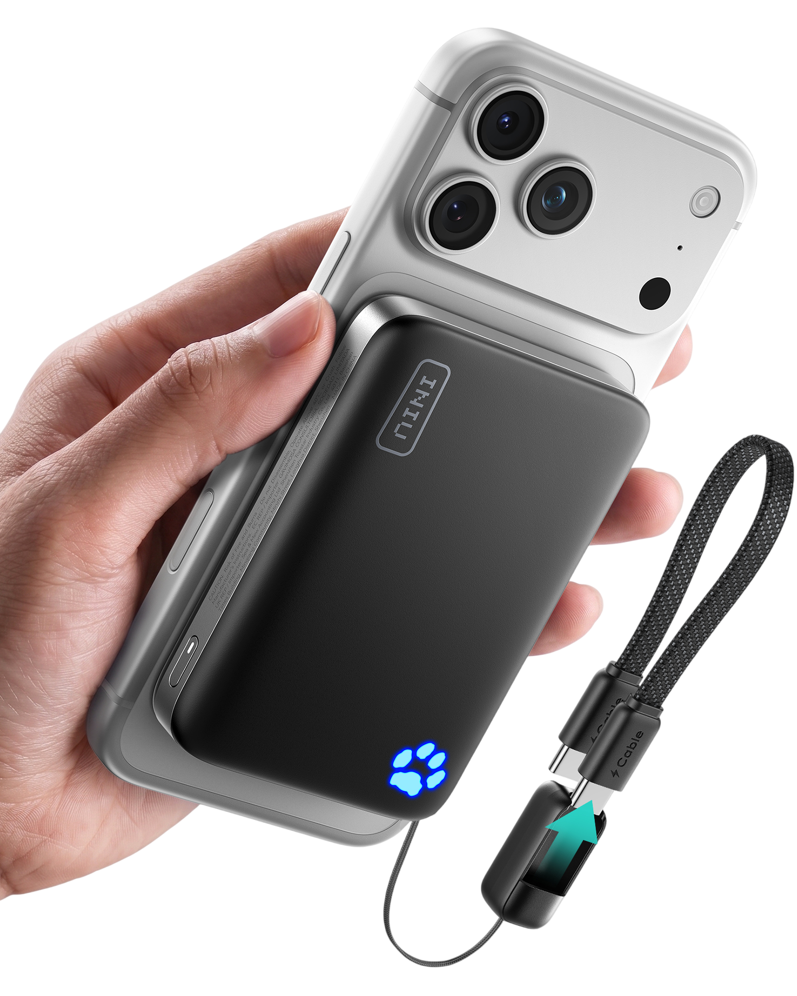 INIU SnapGo Compact Magnetic Power Bank 10000mAh 25W, Qi2.2 MagSafe