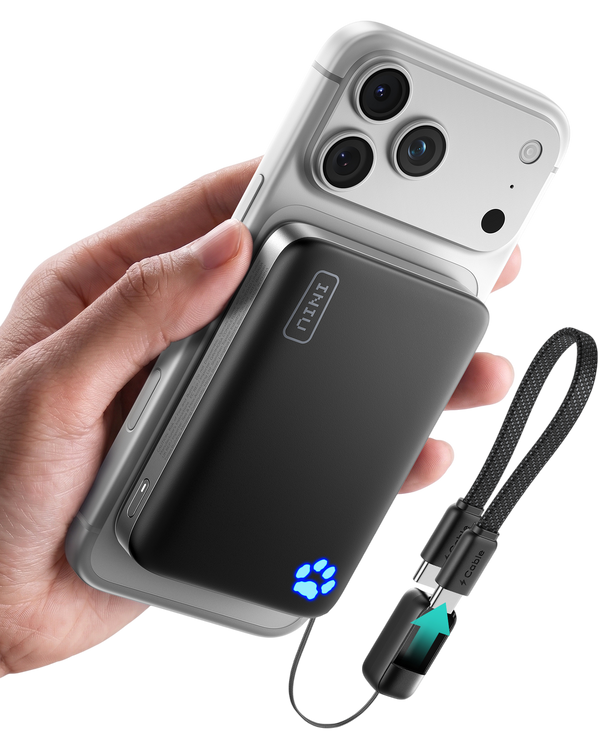 INIU SnapGo Compact Magnetic Power Bank 10000mAh 25W, Qi2.2 MagSafe